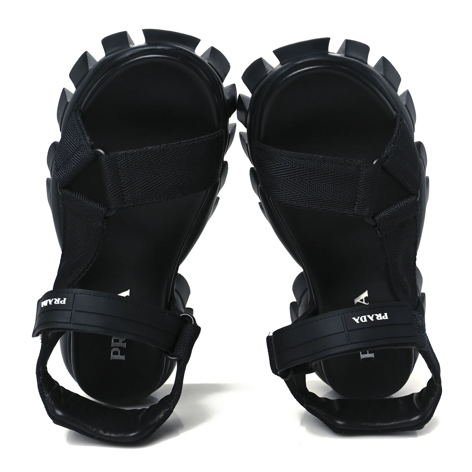 Nappa Logo Embossed Thunder Sole 50mm Sport Sandals 35.5 Black - Top Club