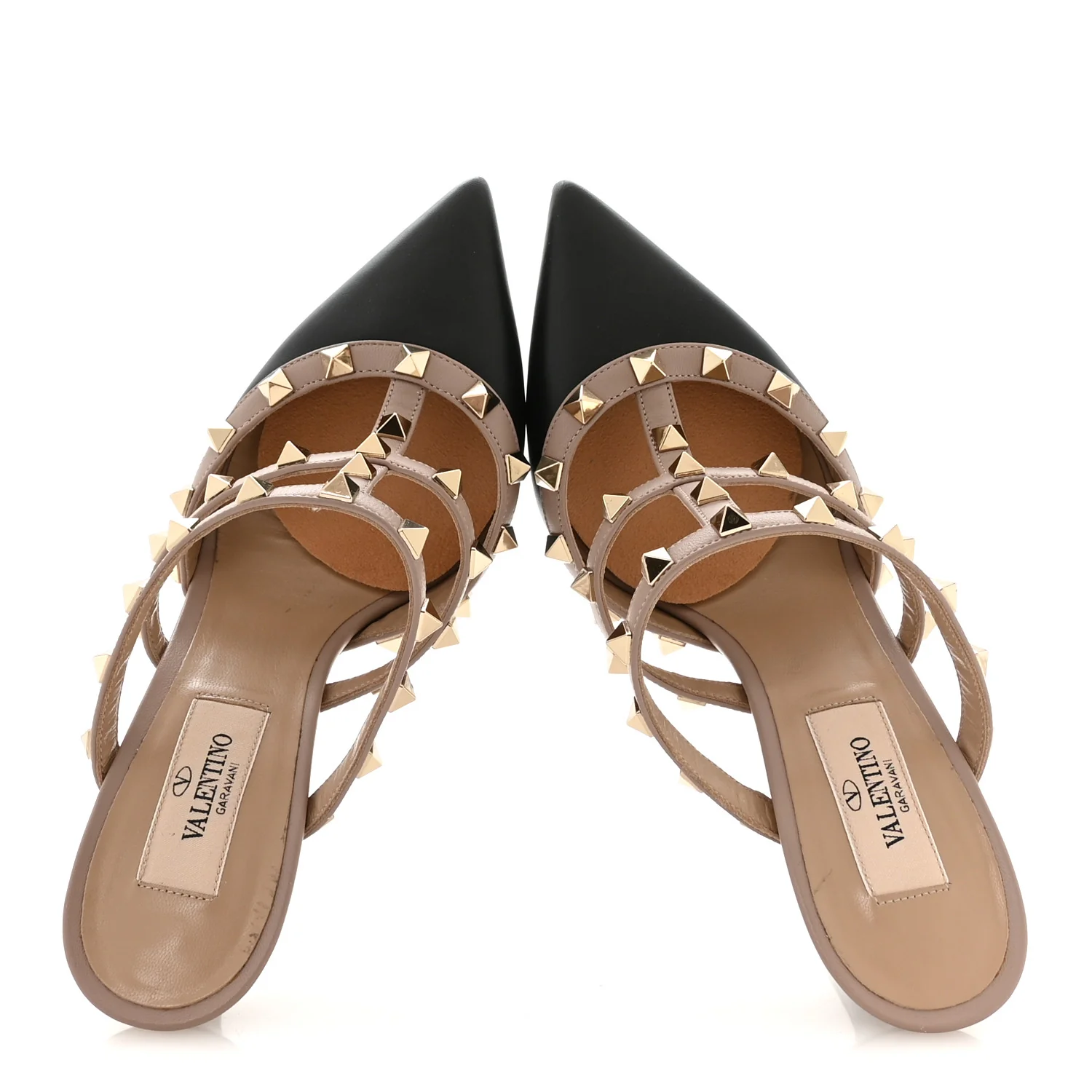 Nappa Rockstud 90mm Cage Mules 36 Black Poudre - Top Club