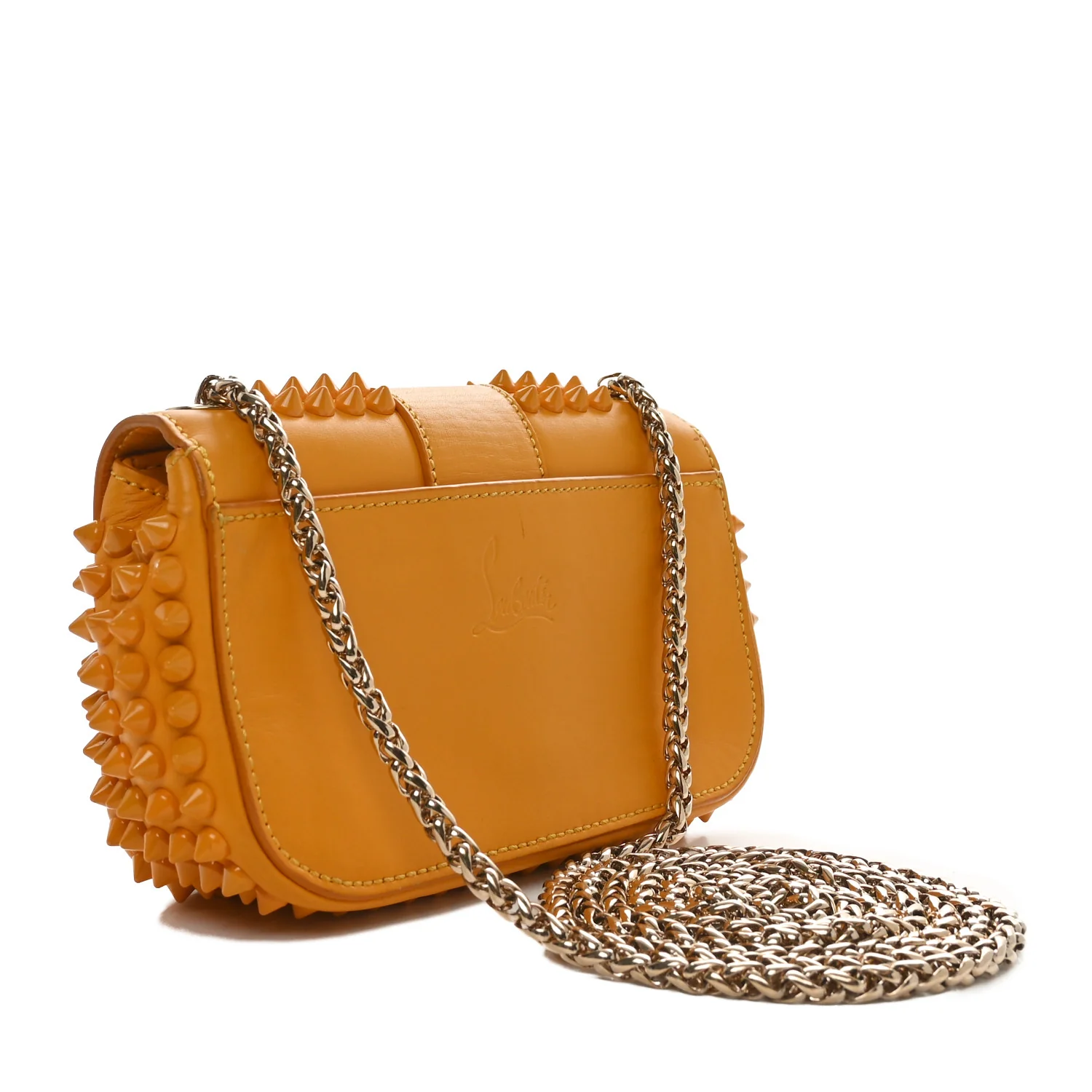 Calfskin Spiked Sweety Charity Crossbody Bag Yellow - Top Club