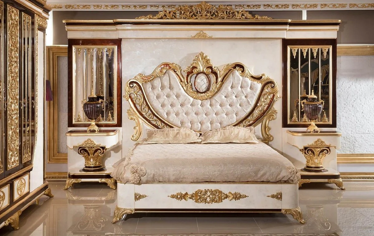 Luxury baroque mirror brown / gold H. 130 cm - Baroque furniture