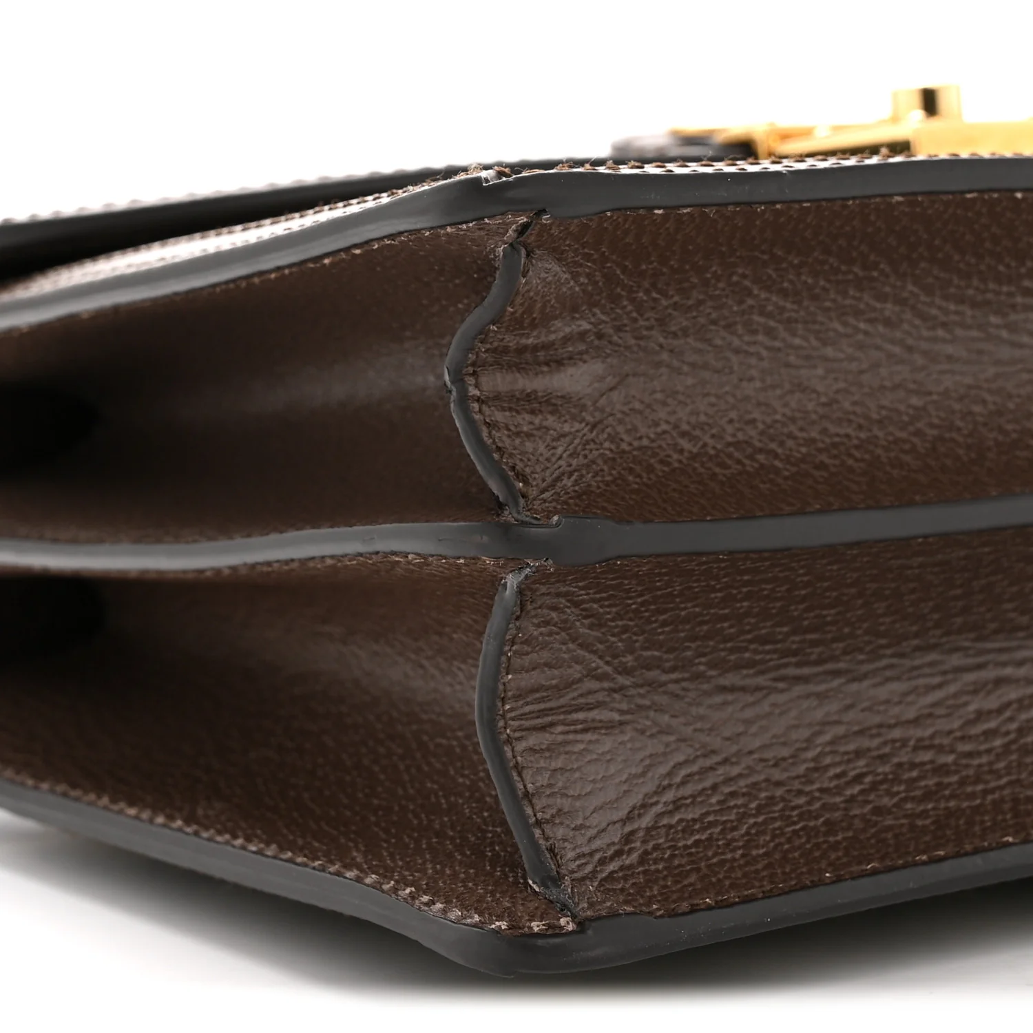 GG Supreme Monogram Textured Dollar Calfskin Web Small Ophidia Padlock Top Handle Bag Beige Ebony New Acero - Top Club