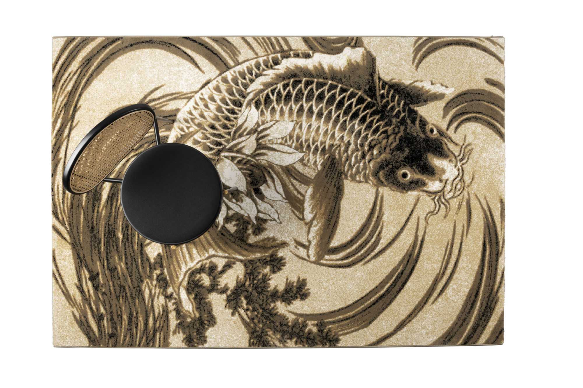 THE LEGEND OF KOI Vloerkleed 160X230 beige/zwart grijs