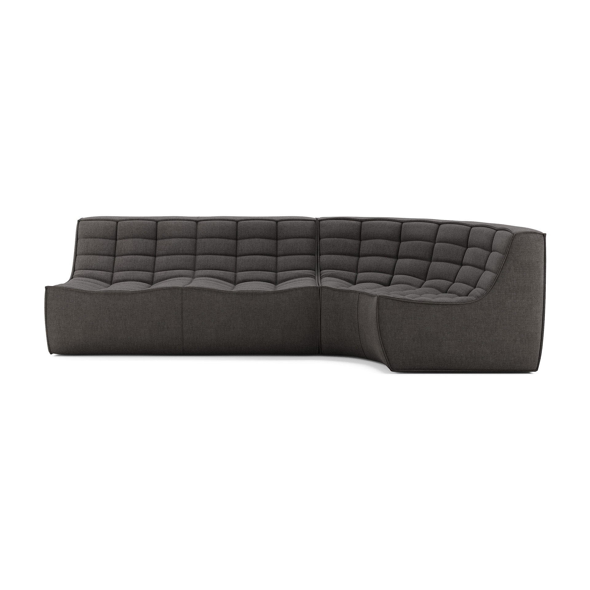 Modulaire bank N701 dark grey set 2 seat 90° ronde hoek
