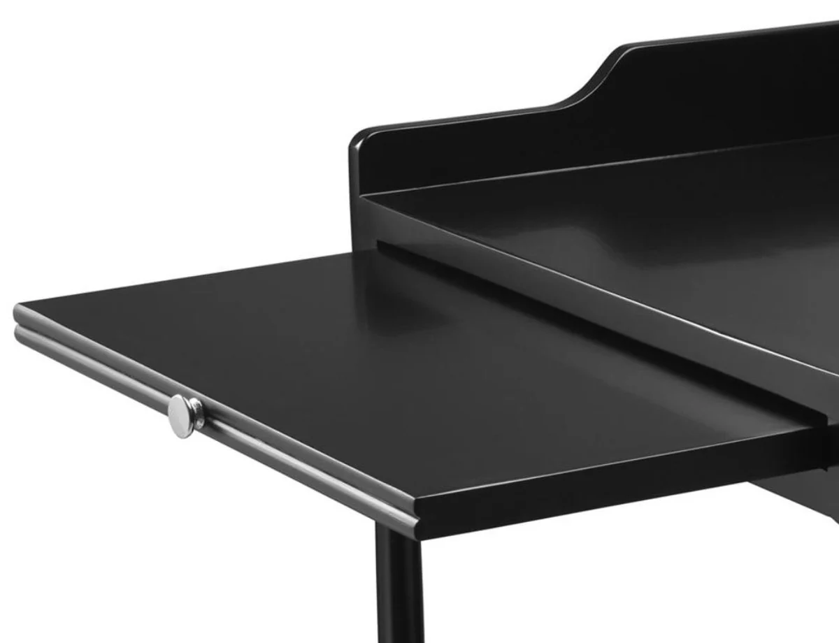 Luxury living room side table black / silver 48 x 42 x H. 73 cm - living room furniture