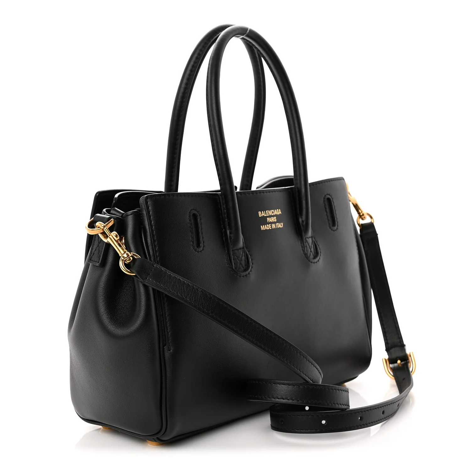 Smooth Calfskin Mini Bel Air Carry All Bag Black - Top Club
