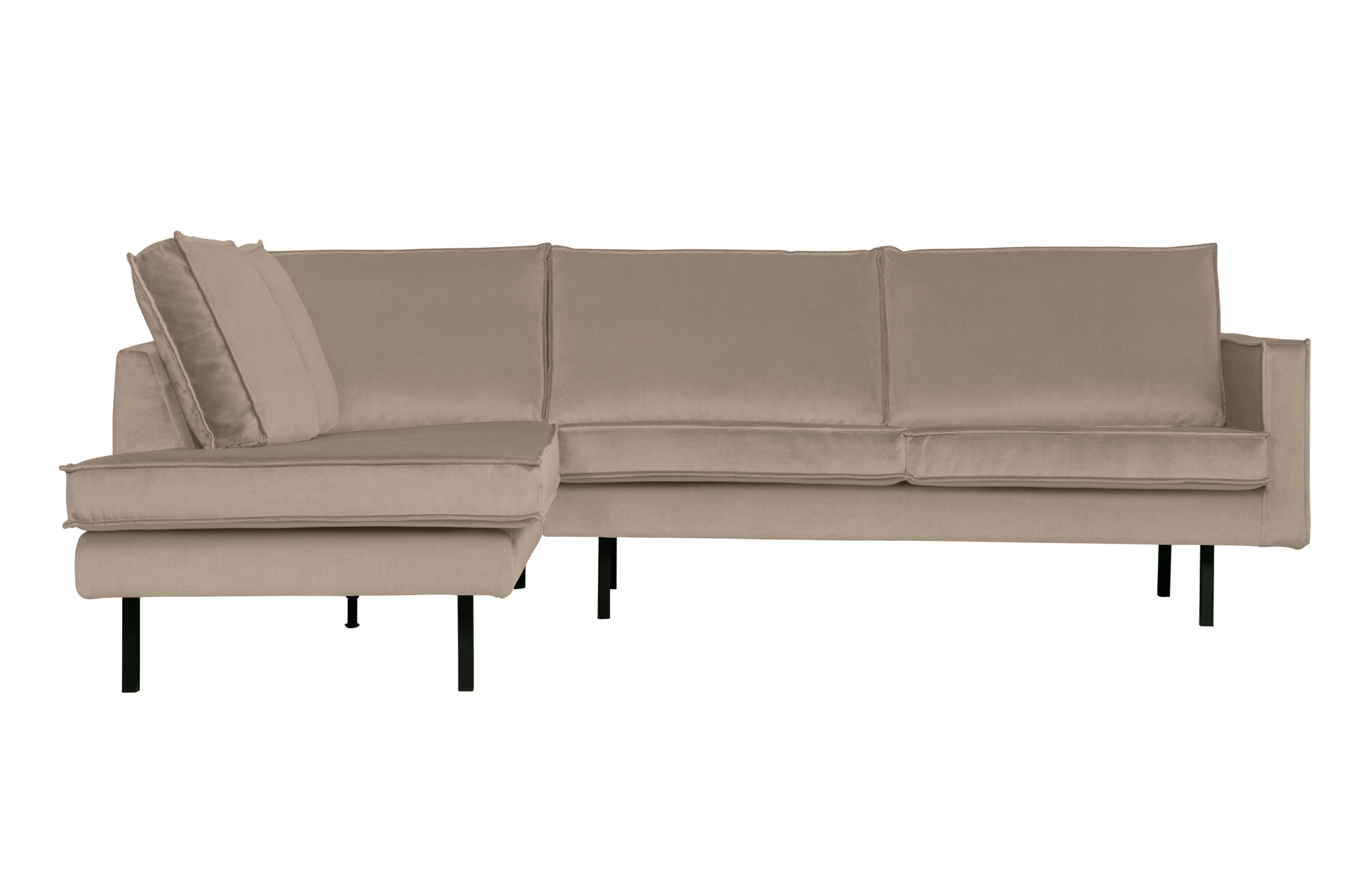 BePureHome hoekbank Rodeo fluweel Links - Khaki
