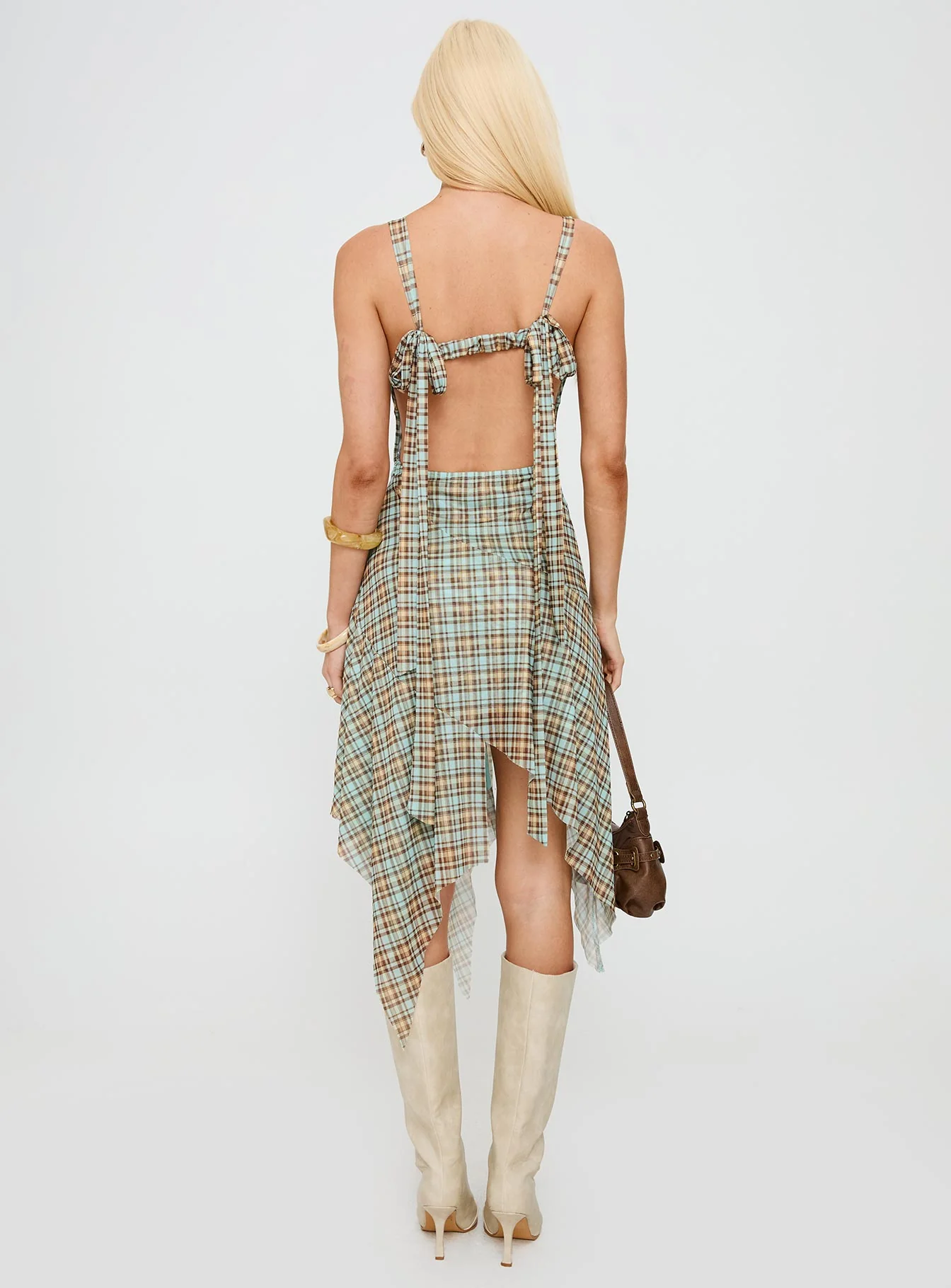 Blaize Asymmetrical Midi Dress Multi Check