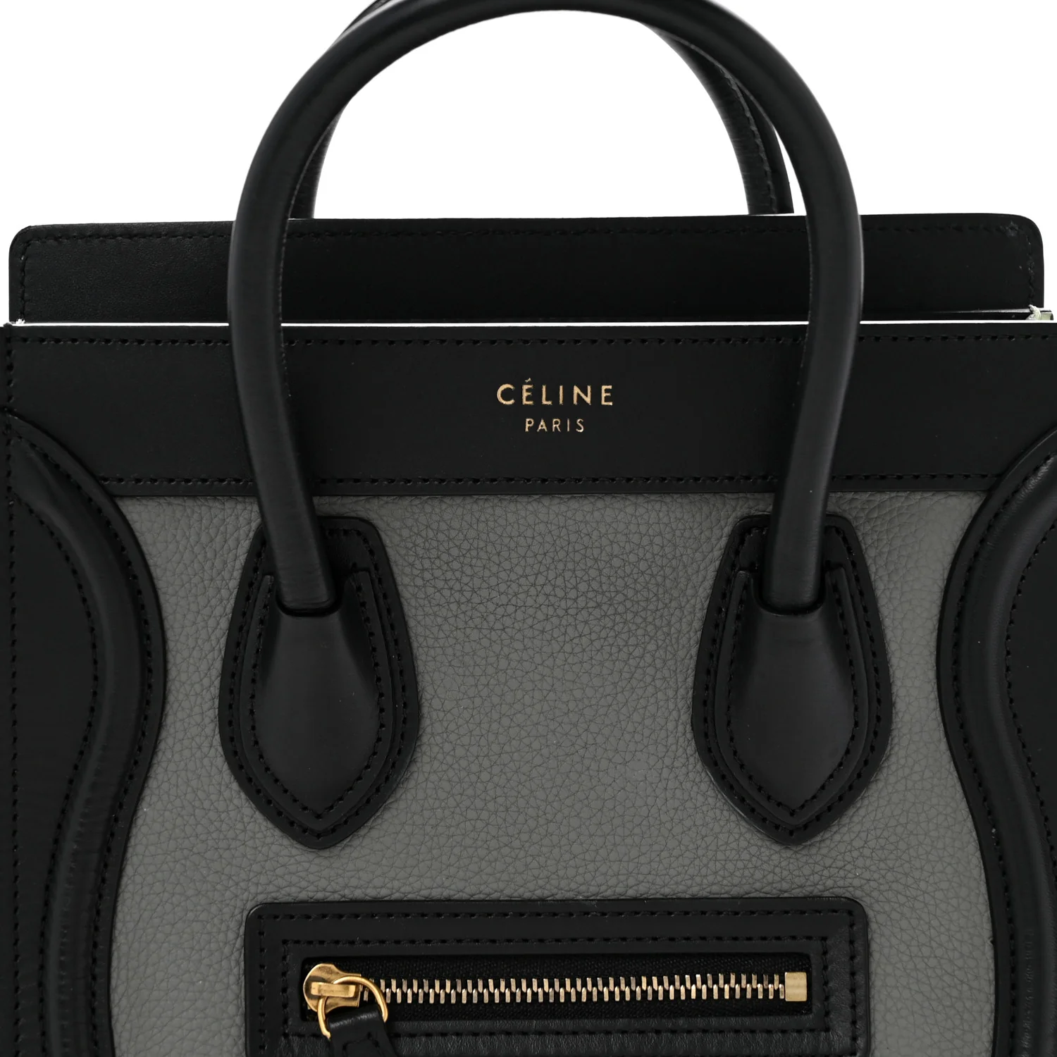 Baby Grained Calfskin Nano Tri-Color Luggage Zinc Almond - Top Club