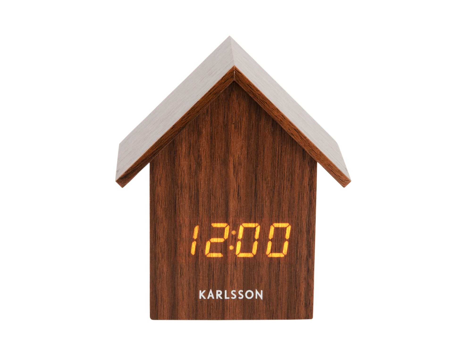 Alarm clock House LED dark wood veneer
