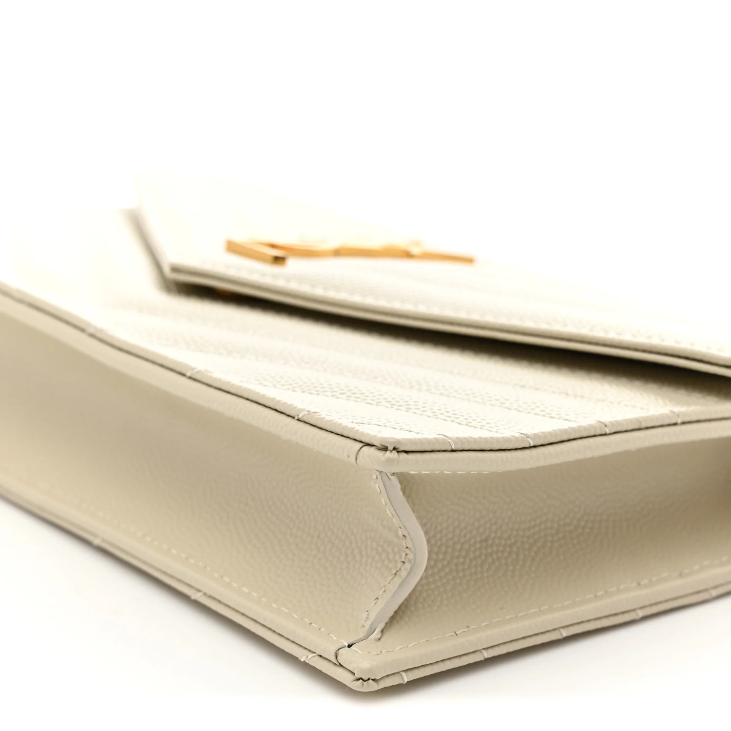 Grain De Poudre Matelasse Chevron Monogram Envelope Chain Wallet Crema Soft - Top Club