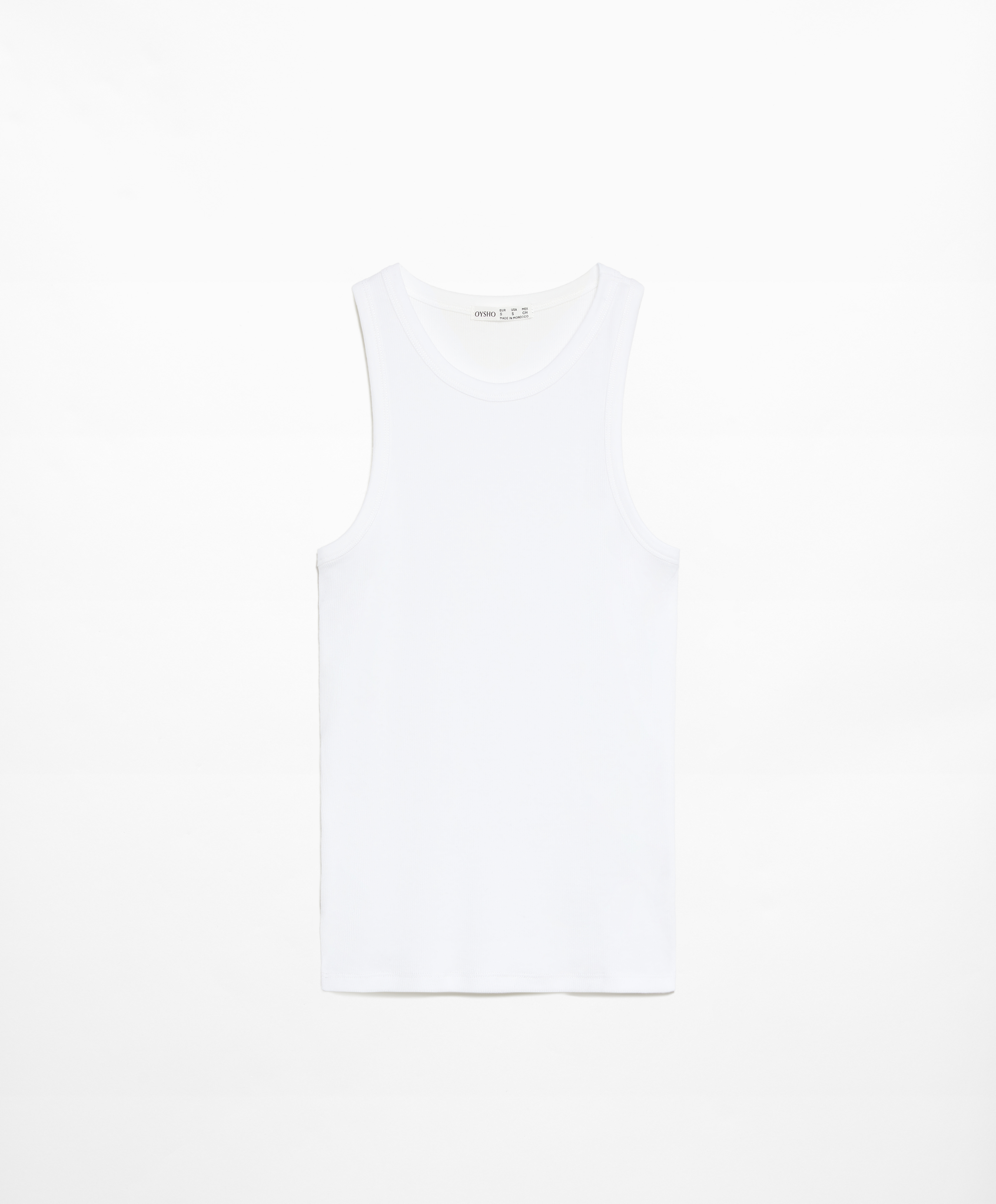 OYSHO Rib vest top with cotton and modal