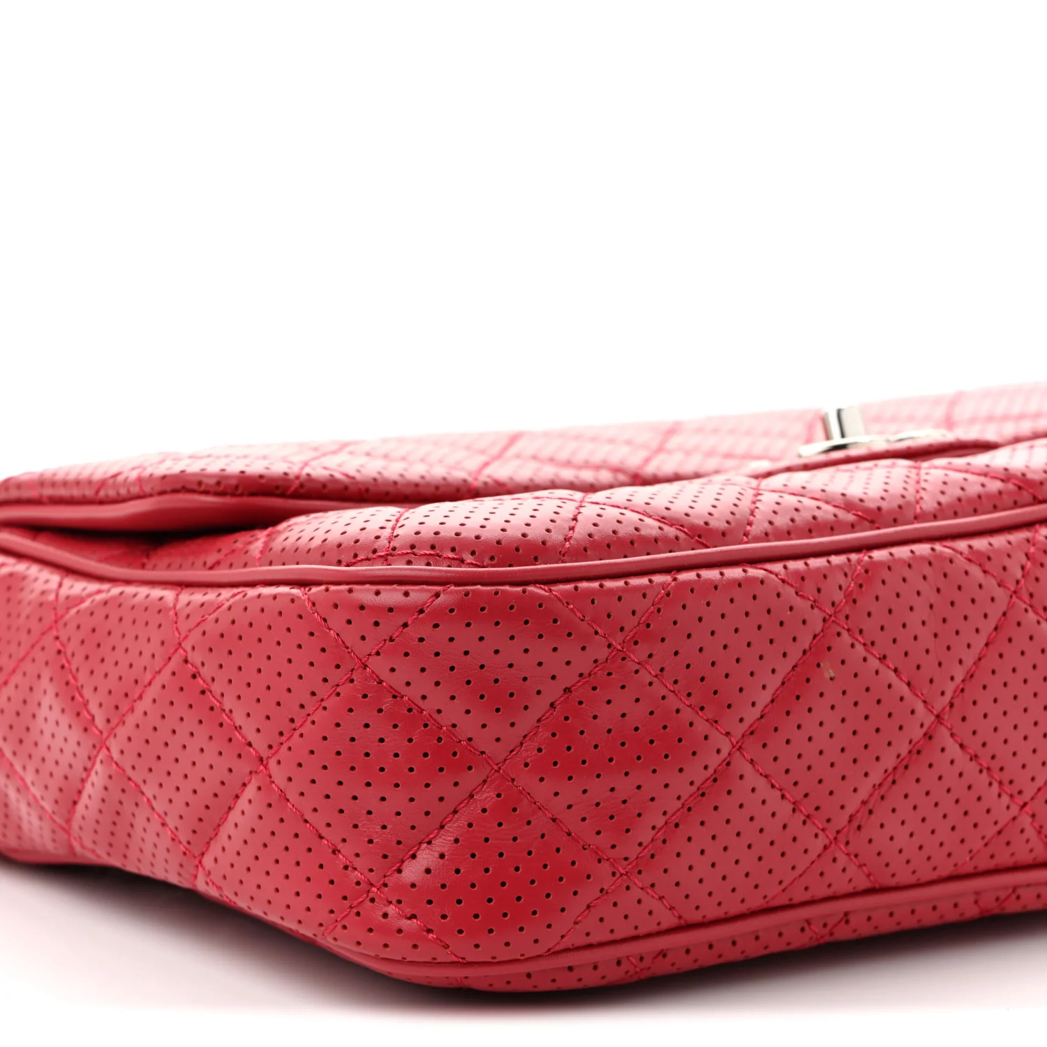 Lambskin Perforated Jumbo Punch Flap Dark Pink - Top Club
