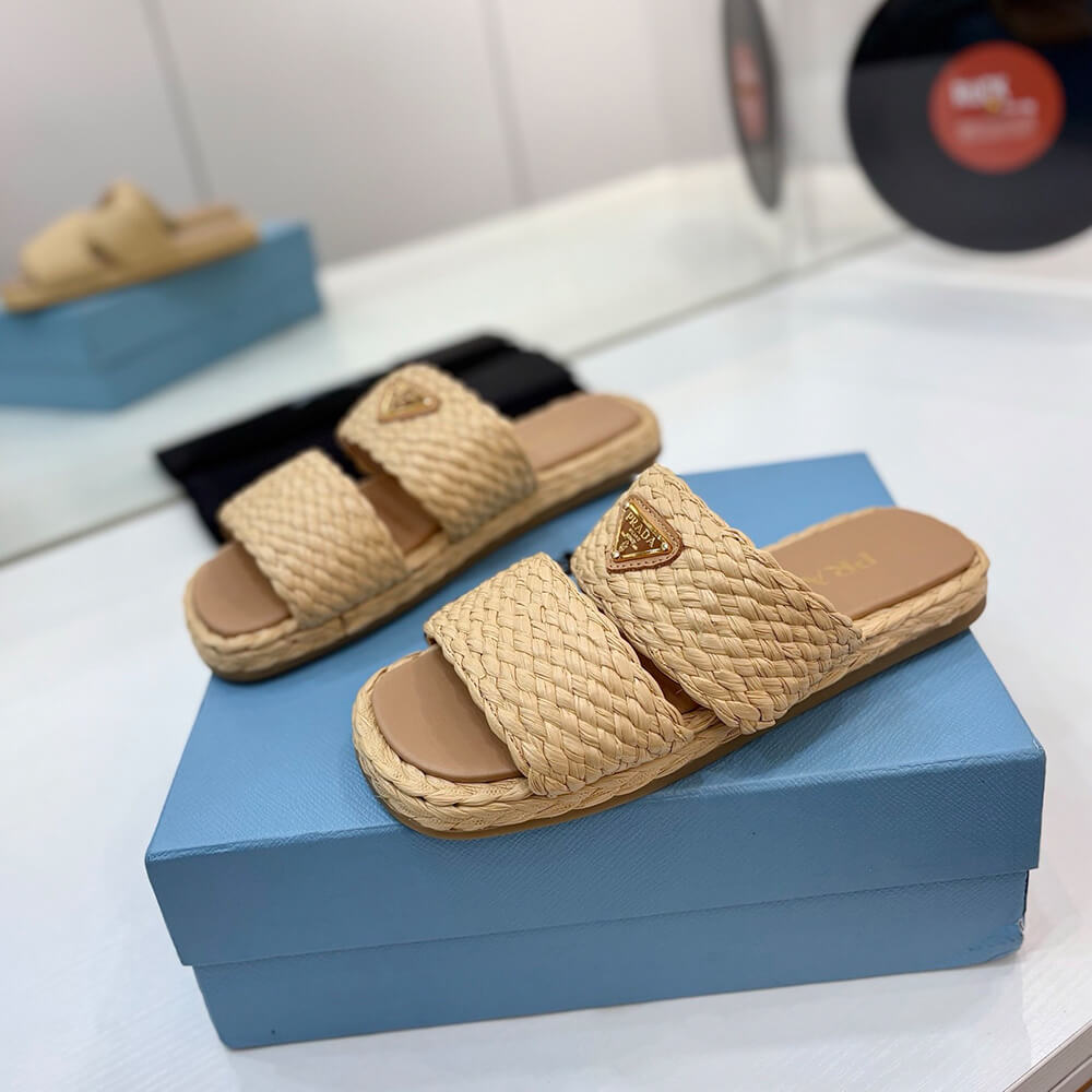 Prada Raffia slides - Top Club