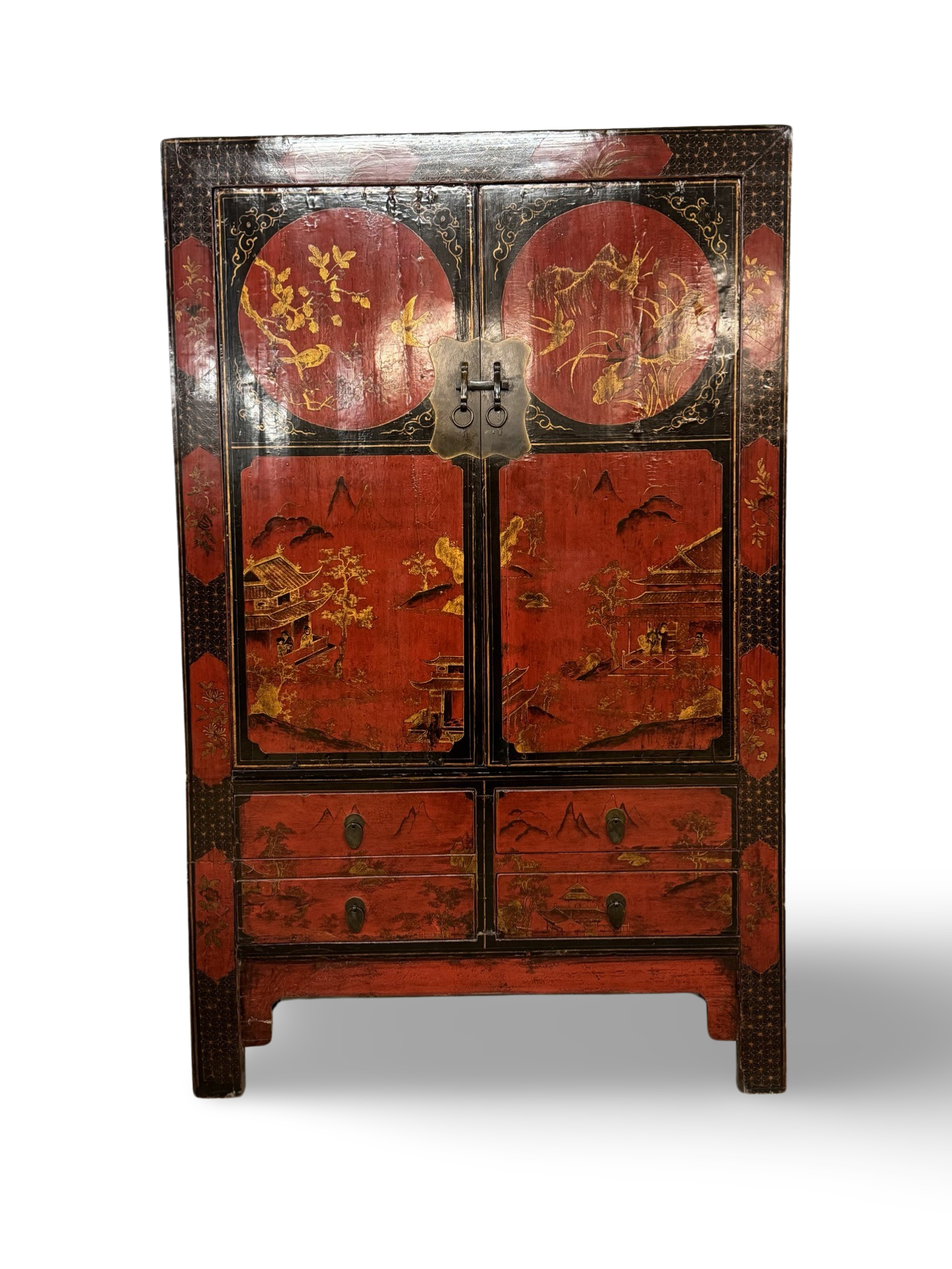 Kast rood 2 deurs 4 lades Kast rood 2Dr 4la