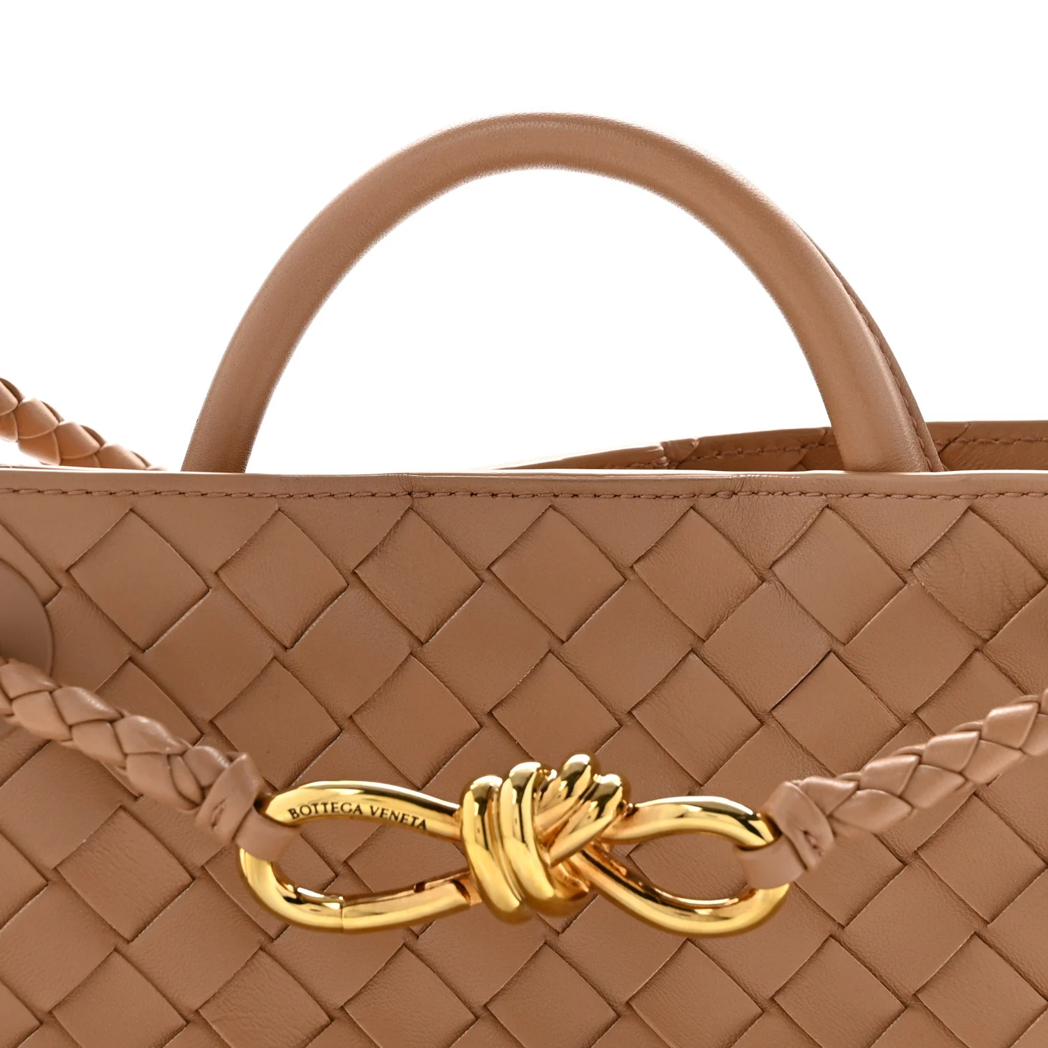 Nappa Intrecciato Small Andiamo Shoulder Bag Biscuit - Top Club