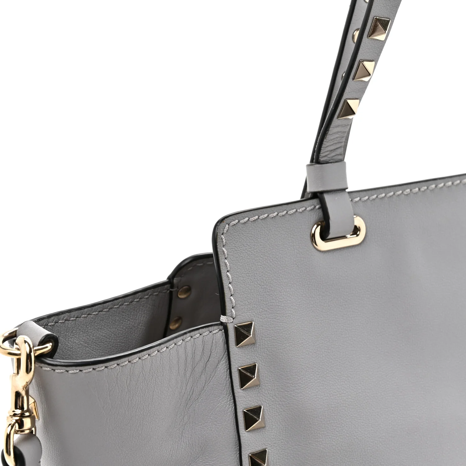 Vitello Small Rockstud Tote Grey - Top Club