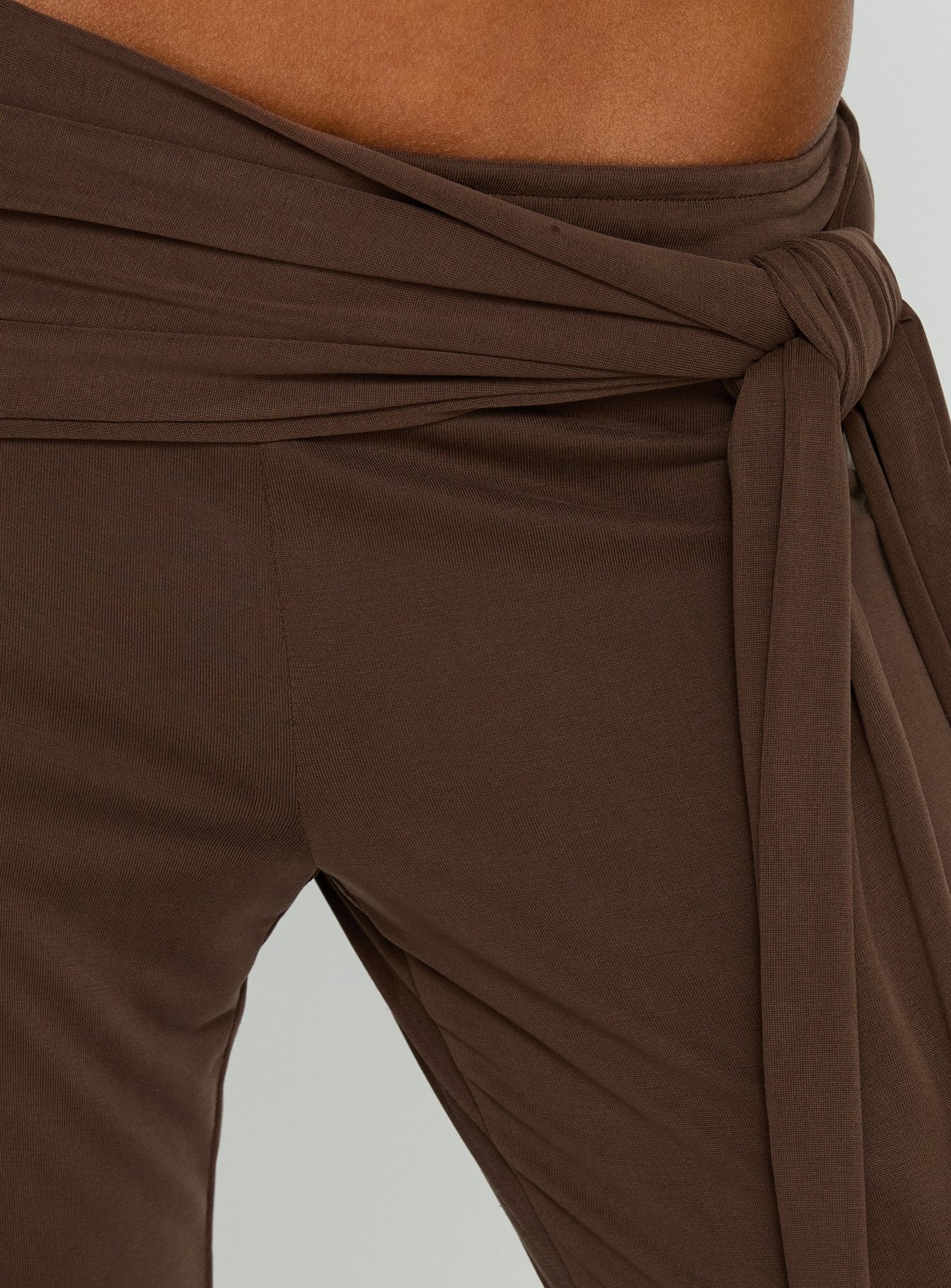 Katiana Wrap Jersey Pants Brown