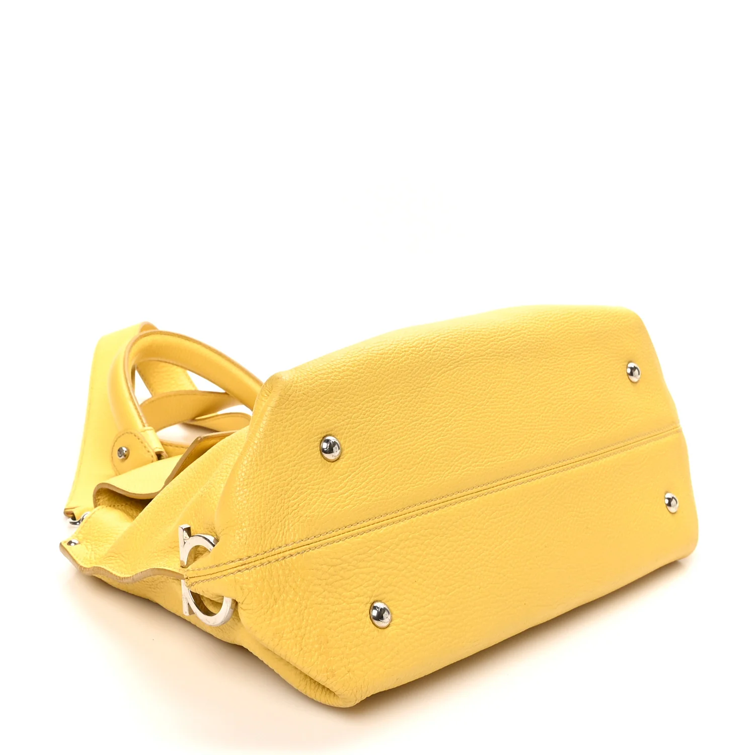 Calfskin Sofia Gancini Satchel Yellow - Top Club
