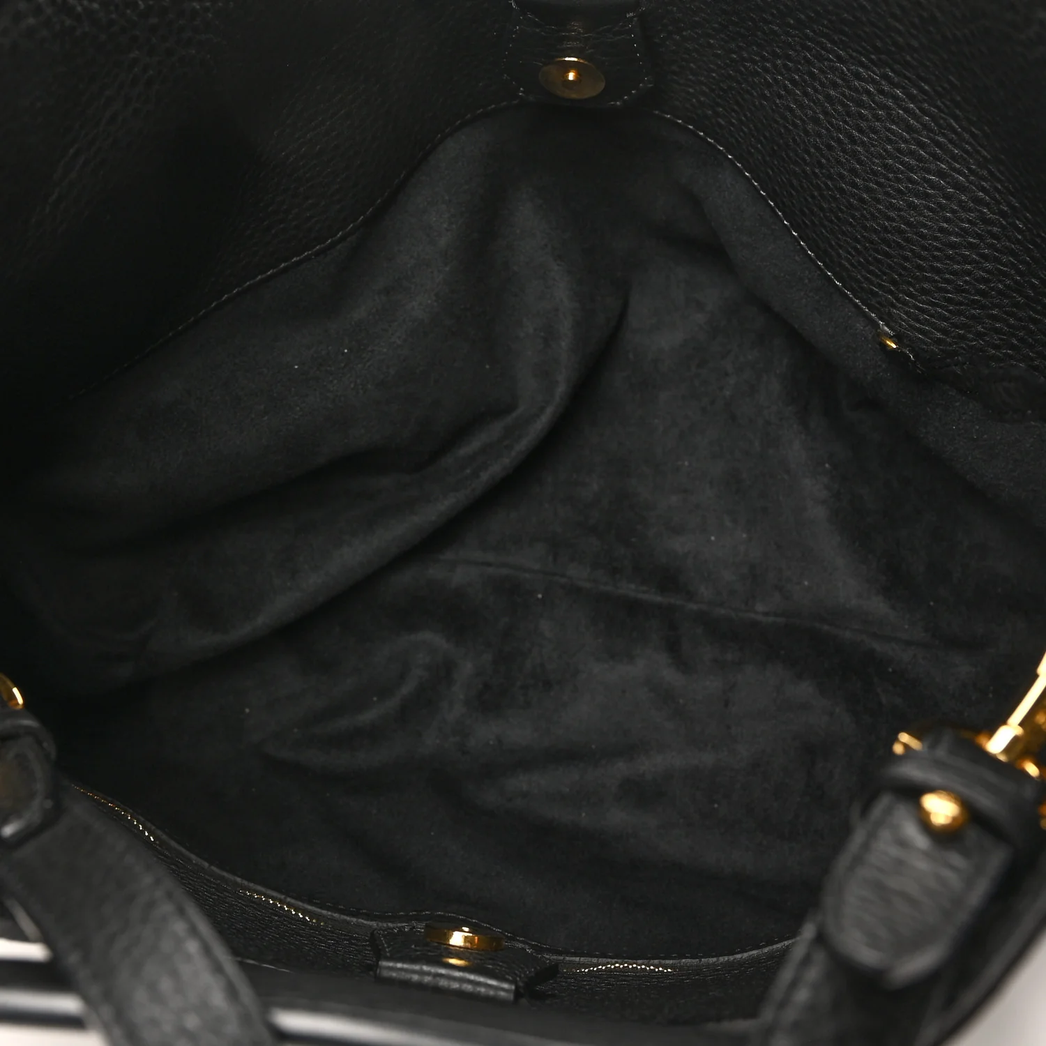 Pebbled Calfskin Alix Padlock Foldover Bag Black - Top Club