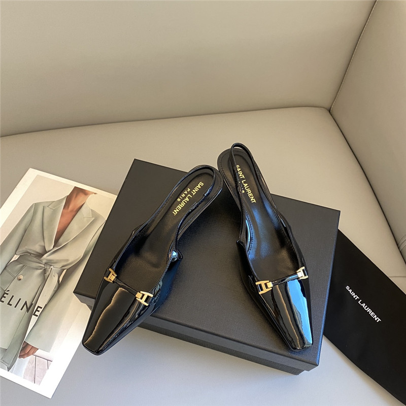YSL metal square toe high-heeled sandals - Sneaker Replica Workshop