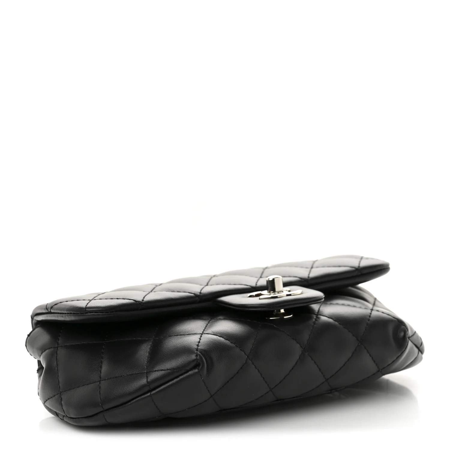 Calfskin Quilted CC Uniform Flap Belt Bag Black - Top Club