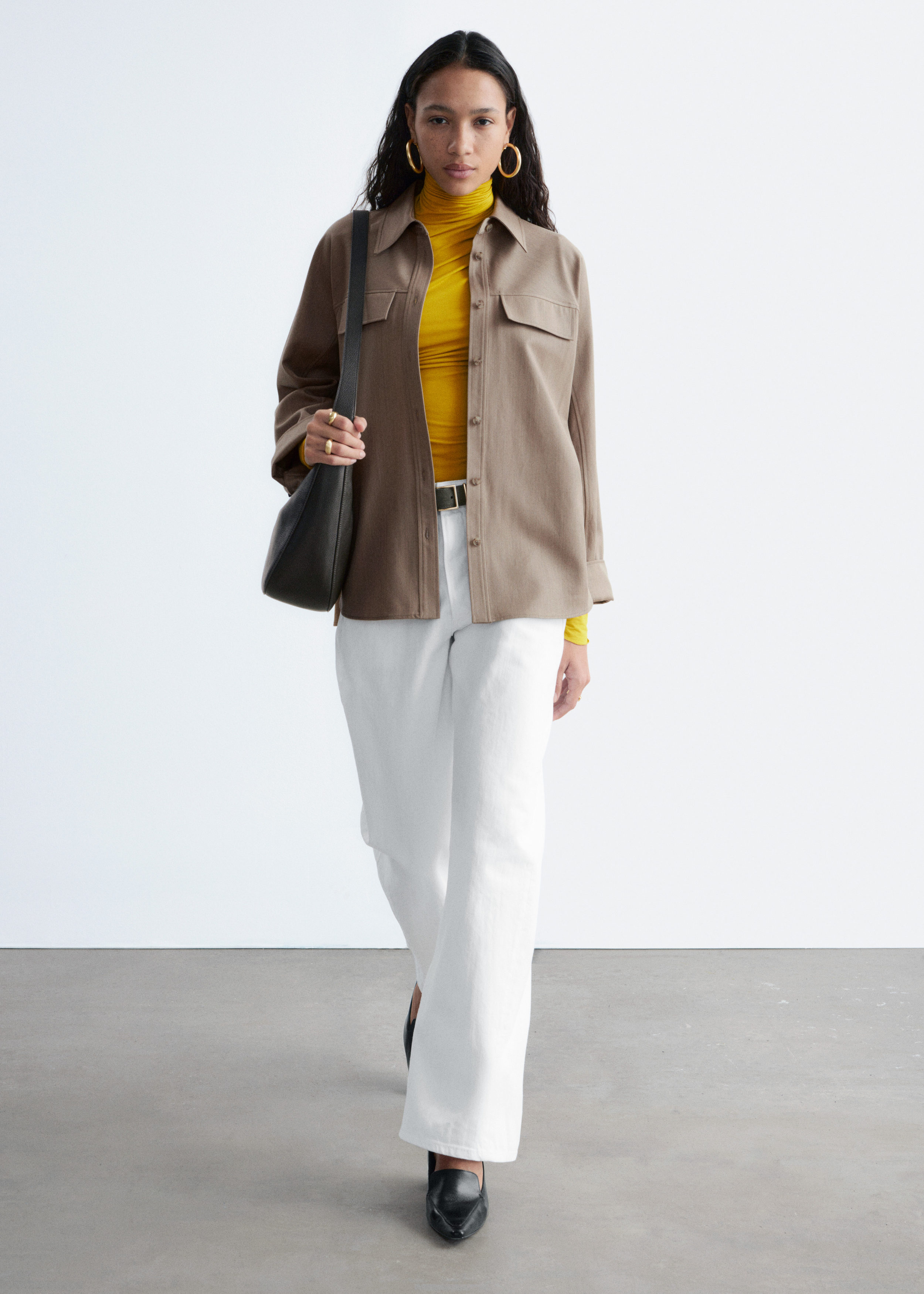 & Other Stories STRUCTURED WOOL-COTTON SHIRT