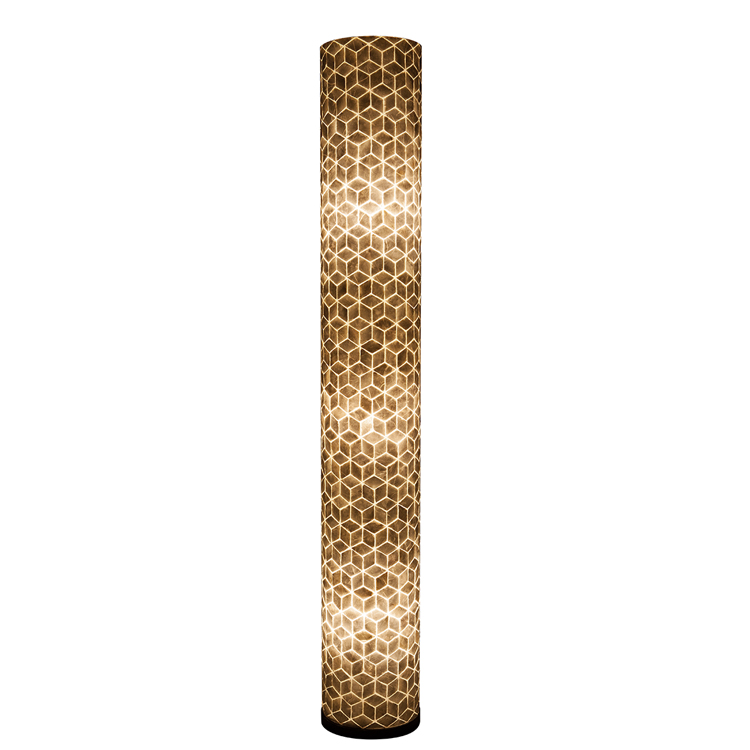 Vloerlamp cilinder cubes white capiz schelp 150 cm