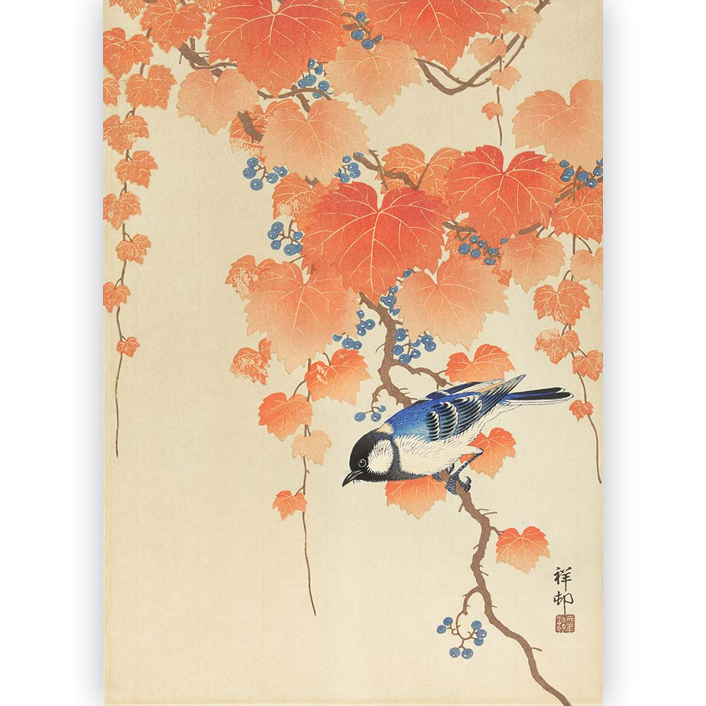 Poster Ohara Koson - Great Tit on Branch 70x100 cm