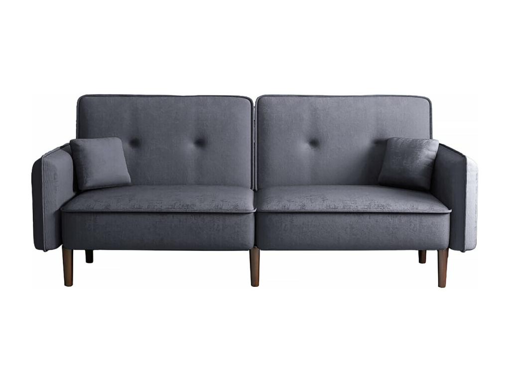 Sofá cama - gris elegante y práctico para espacios reducidos