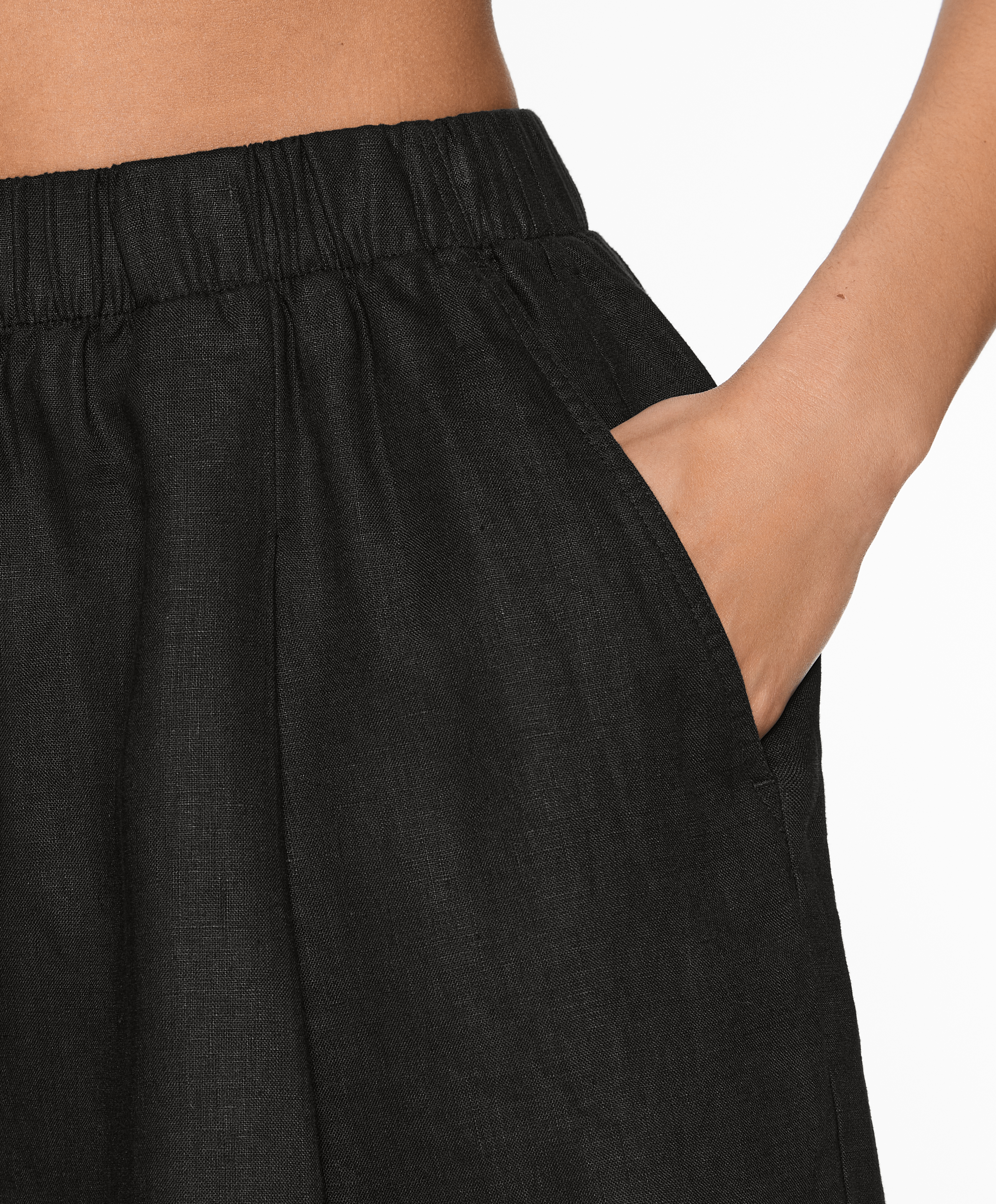 OYSHO 100% linen Bermuda shorts
