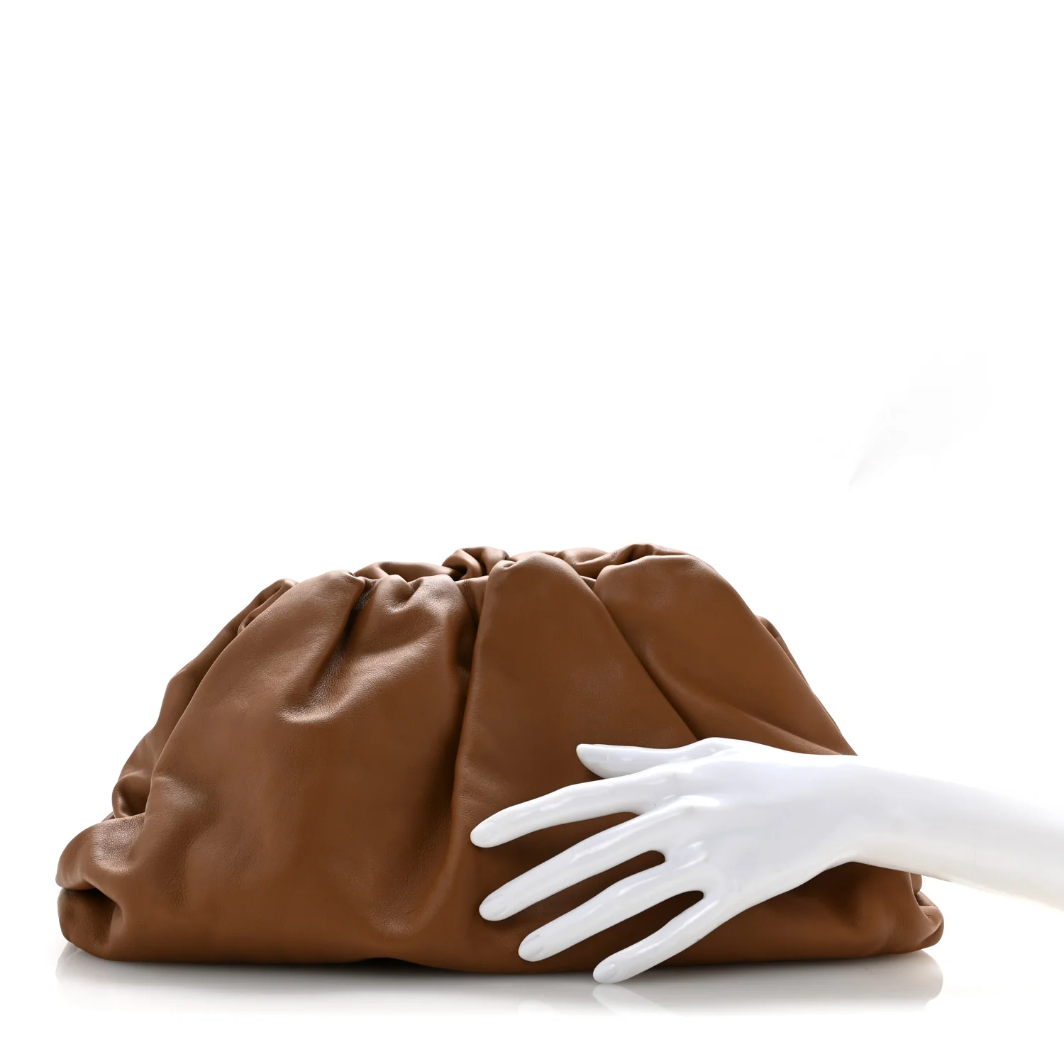 Smooth Butter Calf The Pouch Oversized Clutch Cammello