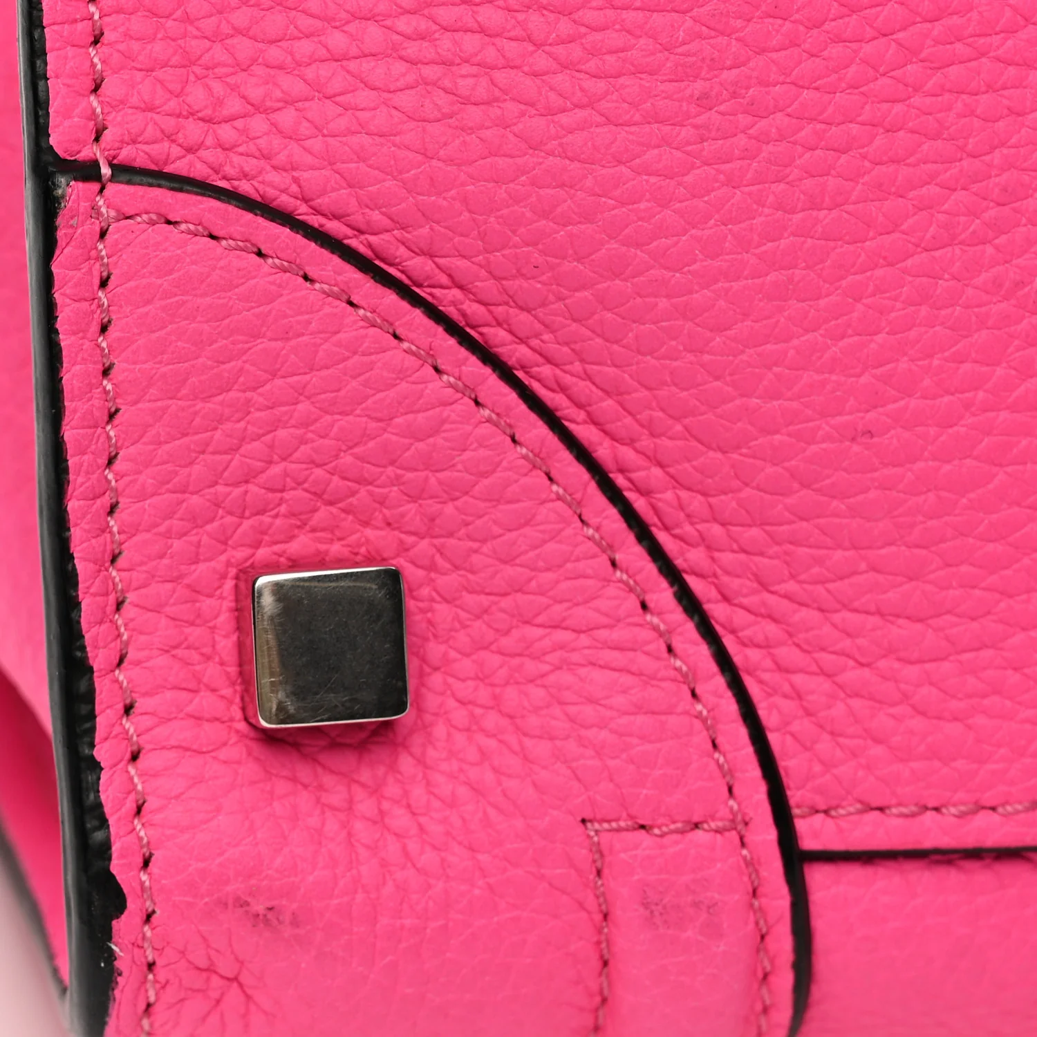 Drummed Calfskin Mini Luggage Fluo Pink - Top Club