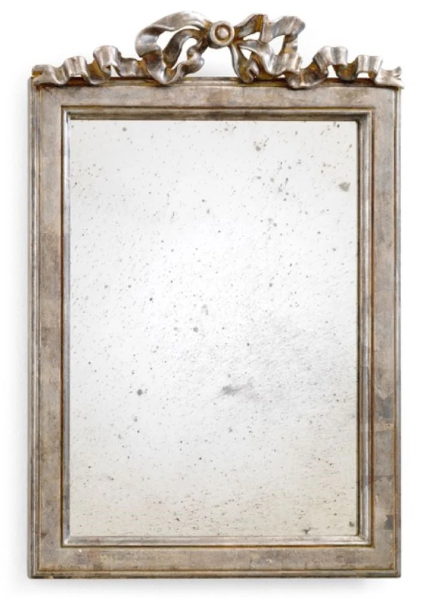 Luxury Baroque Mirror Antique Silver - Handmade Italian Baroque Style Wall Mirror with Antique Mirror Glass - Luxury Furniture in Baroque Style - Luxury Quality - Made in Italy