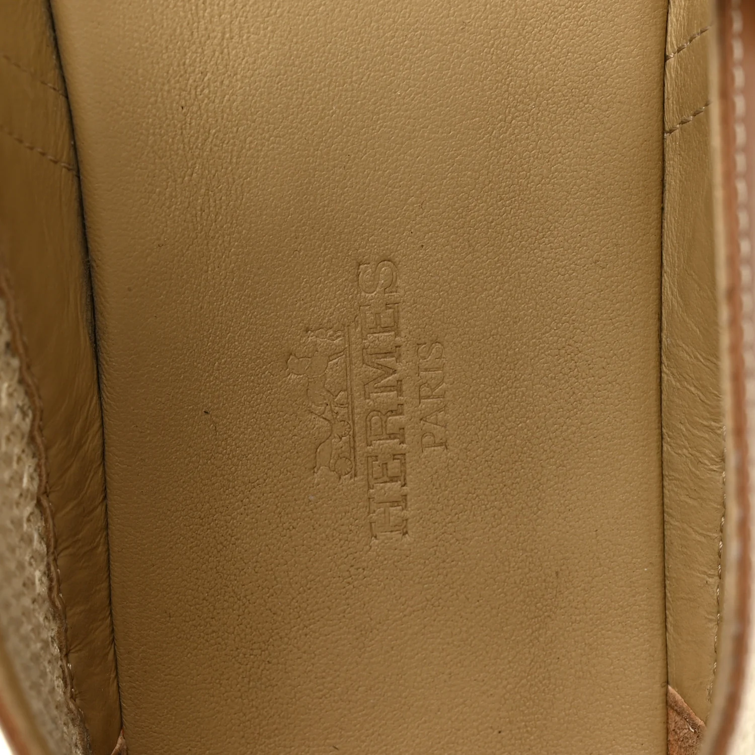 Crochet Knit Calfskin Kichu Ballet Flats 37.5 Beige Lin Naturel - Top Club