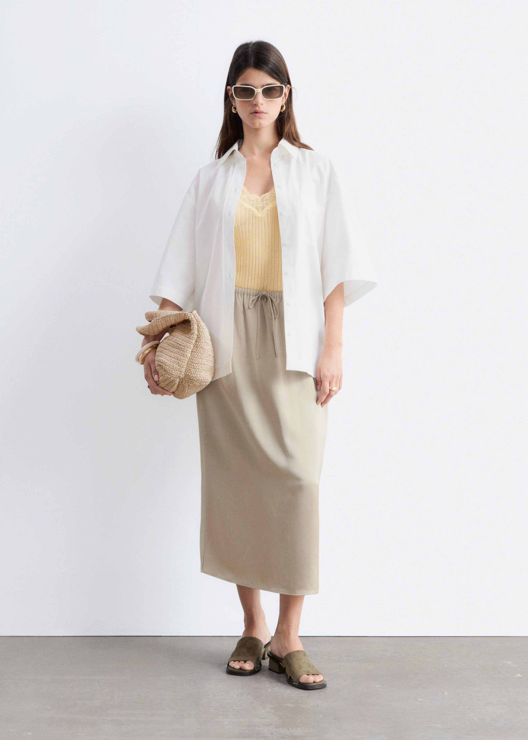 & Other Stories DRAWSTRING MIDI SKIRT