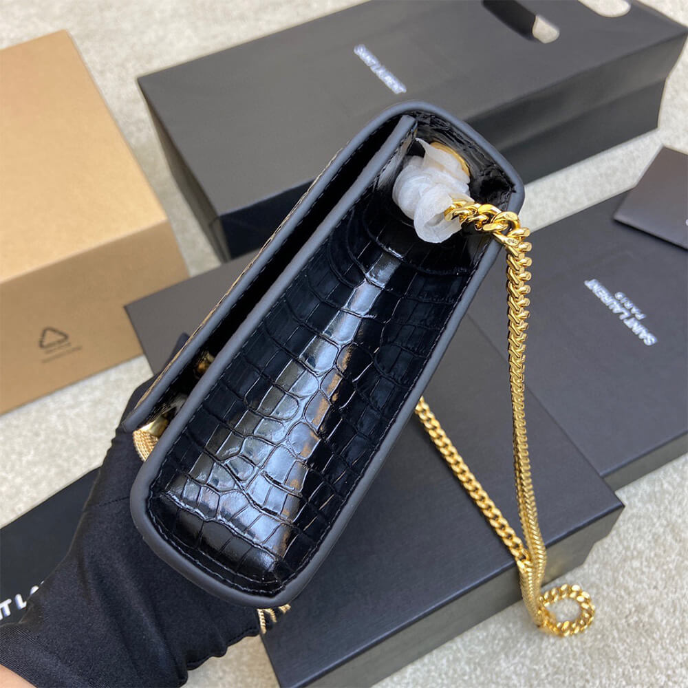 YSL kate medium tassel in crocodile-embossed leather - Top Club