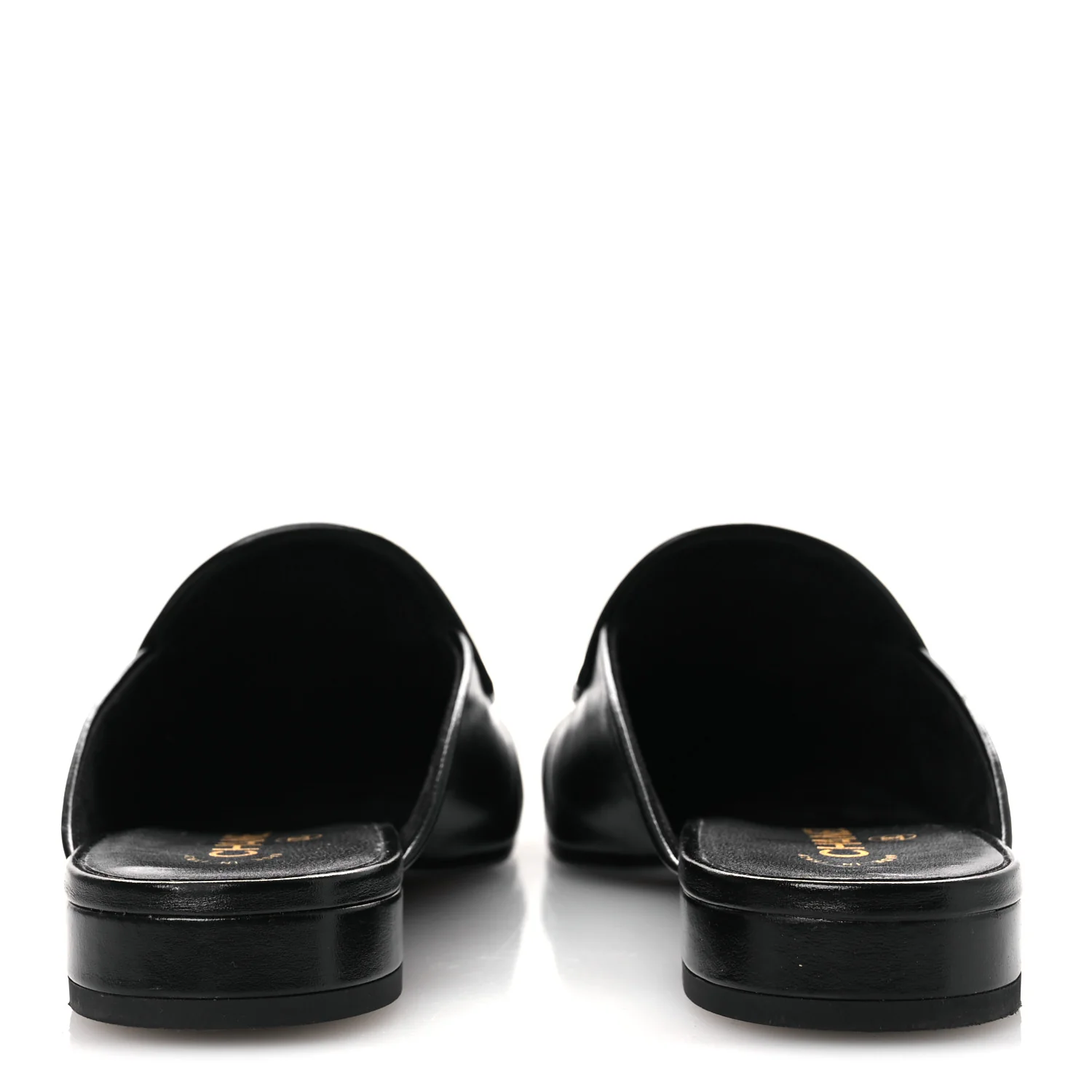 Shiny Calfskin Crystal CC Mules 41 Black - Top Club