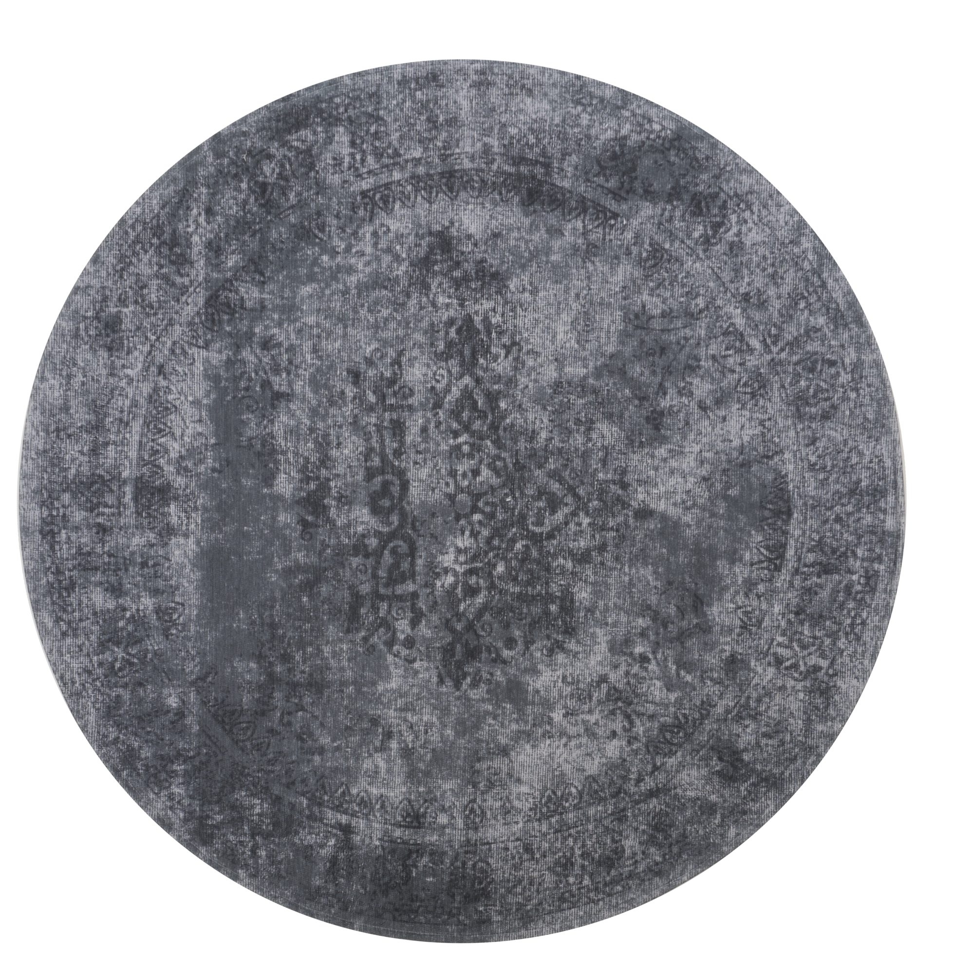 Vloerkleed Juud Grijs/Zwart Rond ø160 cm