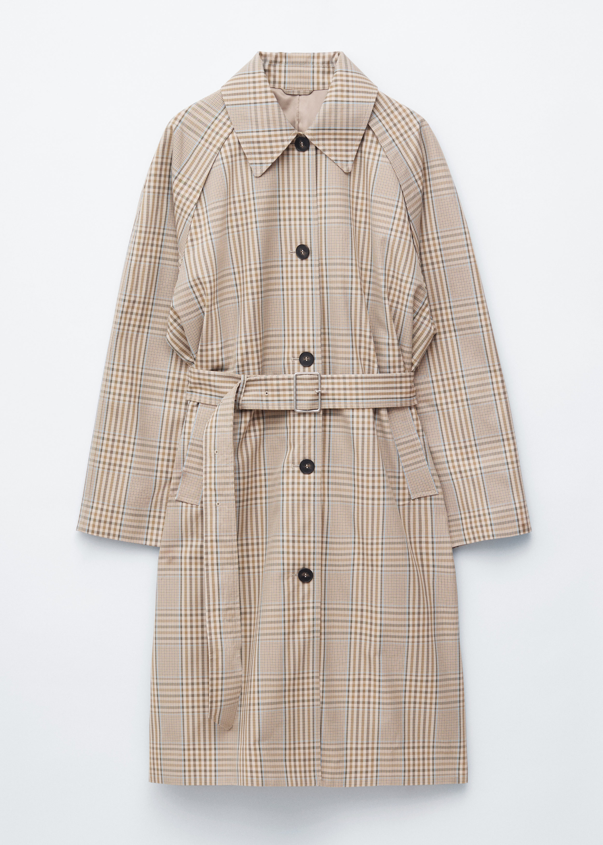 & Other Stories CHECKED BUCKLE-BELT TRENCH COAT