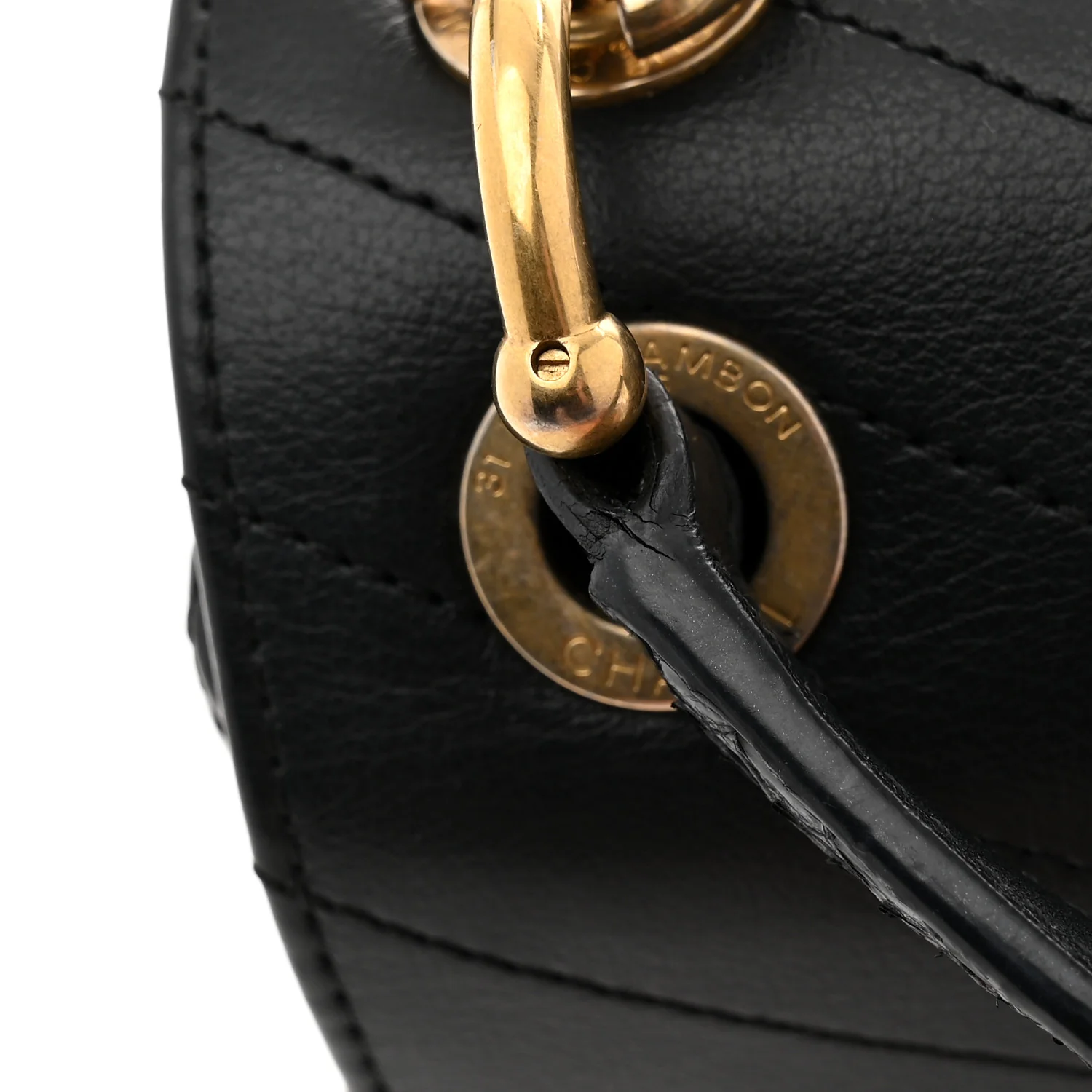 Grained Calfskin Snakeskin Small Chevron Chic Top Handle Flap Black - Top Club