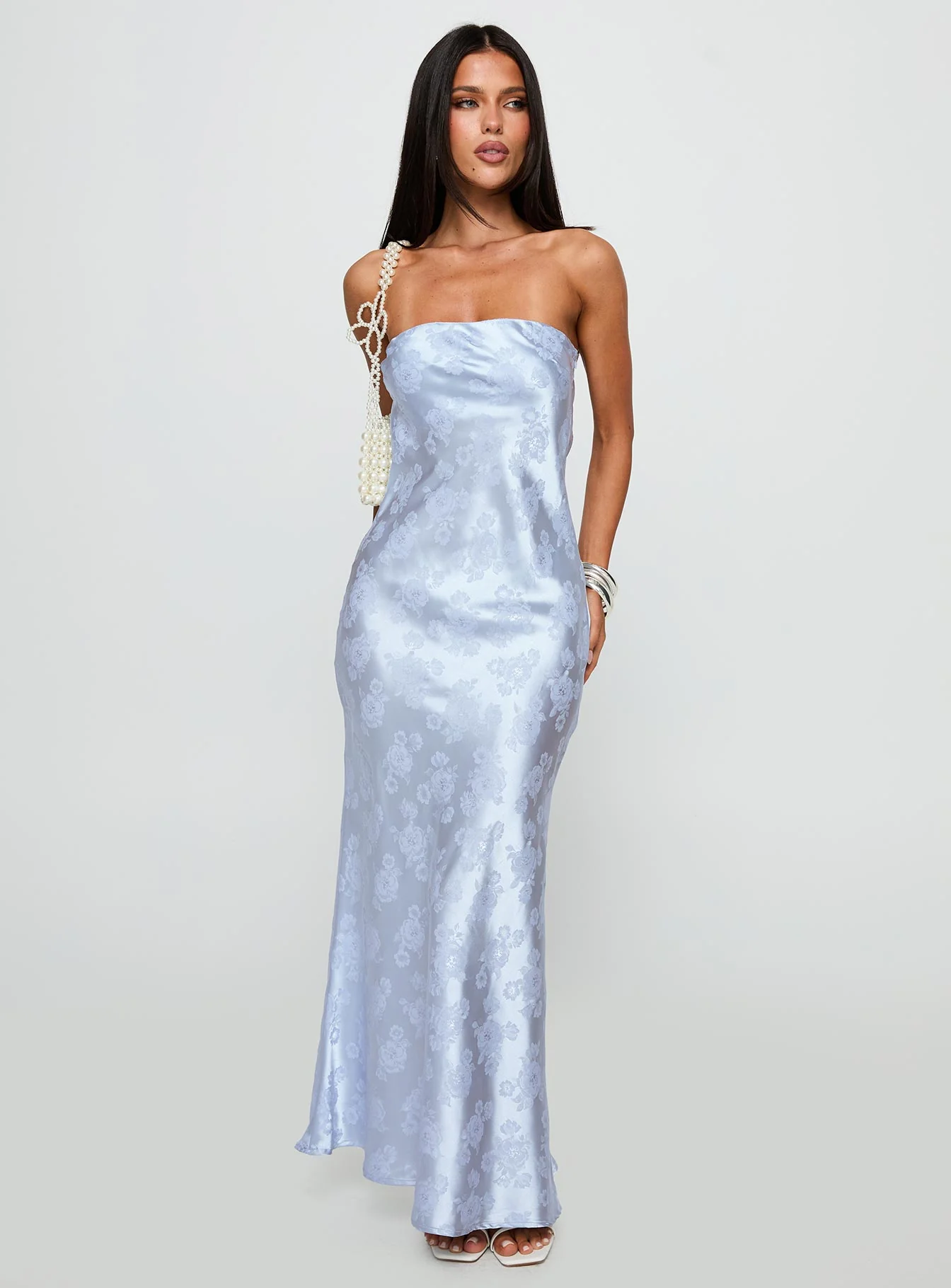 Haley Maxi Dress Blue Jacquard