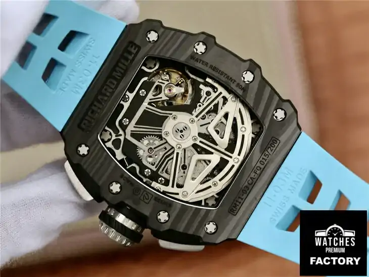 Richard Mille RM11-03 KV Factory Blue Rubber Strap