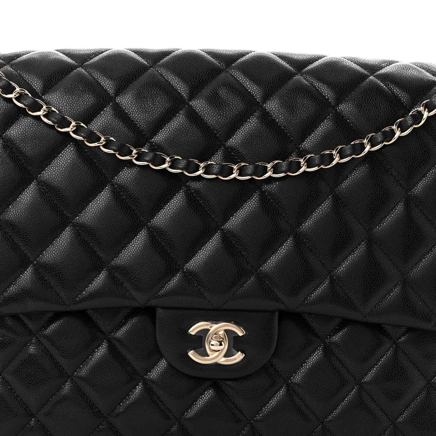 Caviar Quilted XXL Travel Flap Bag Black - Top Club