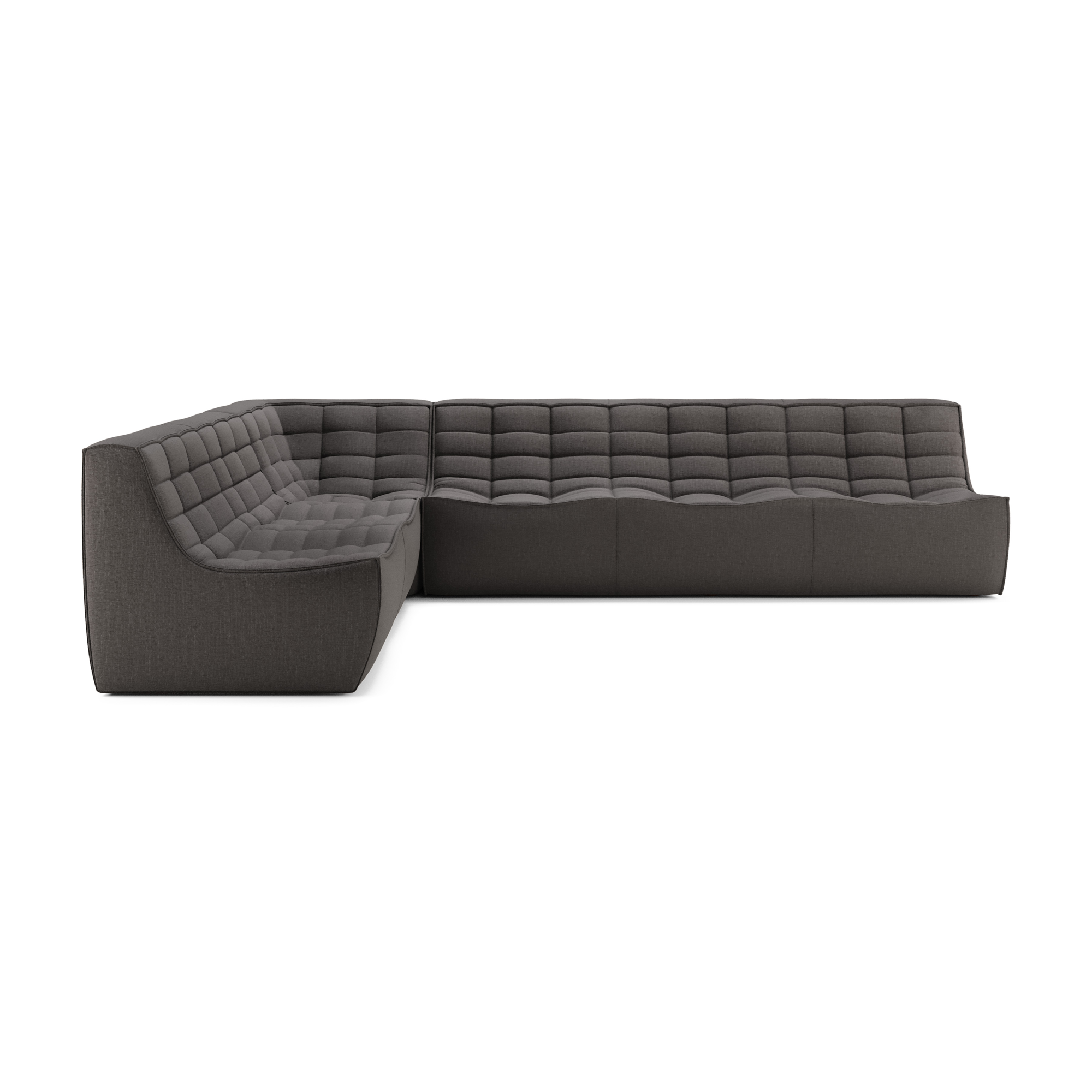 Modulaire bank N701 dark grey set 2 + 3 seat, 90° recht hoek