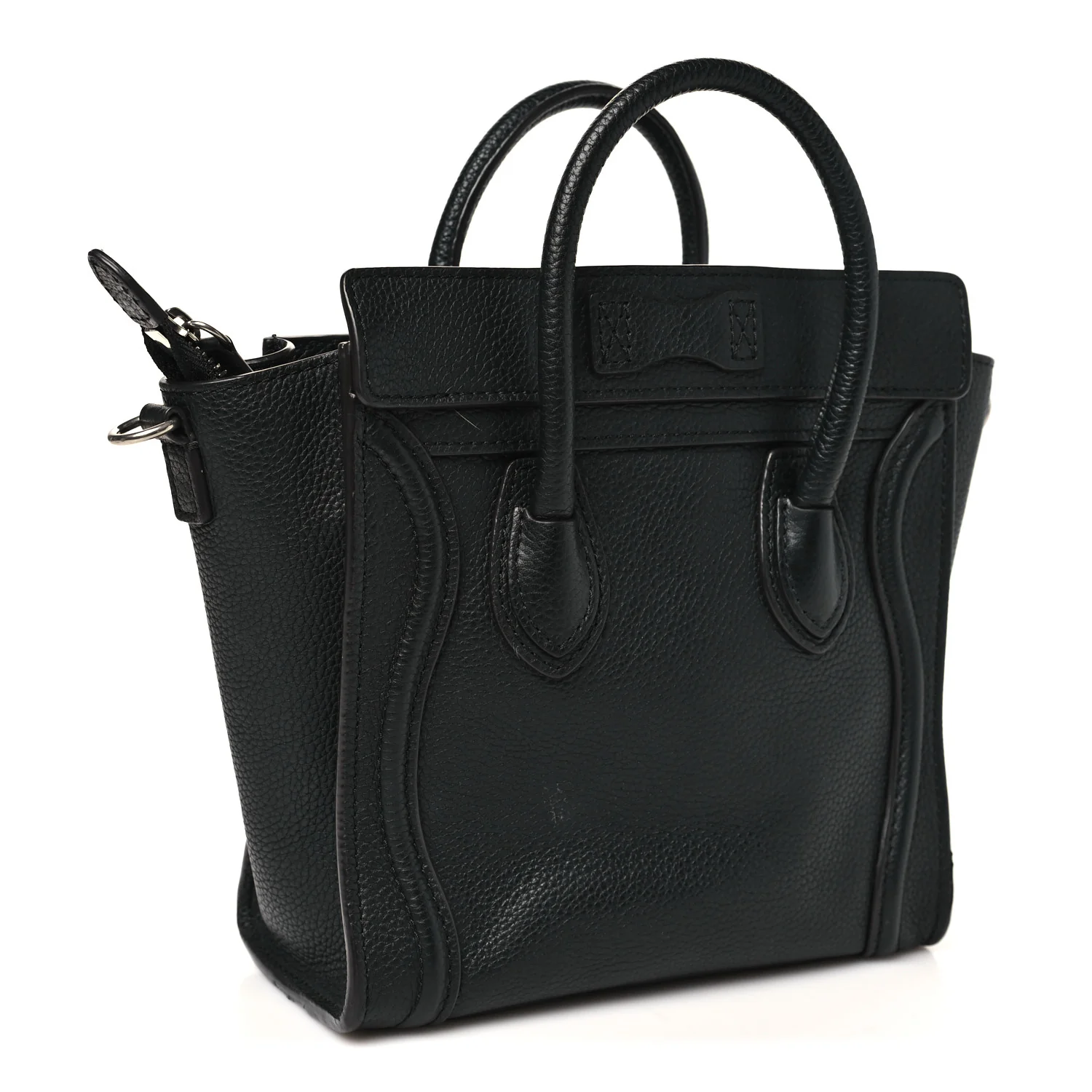 Pebbled Calfskin Nano Luggage Black - Top Club