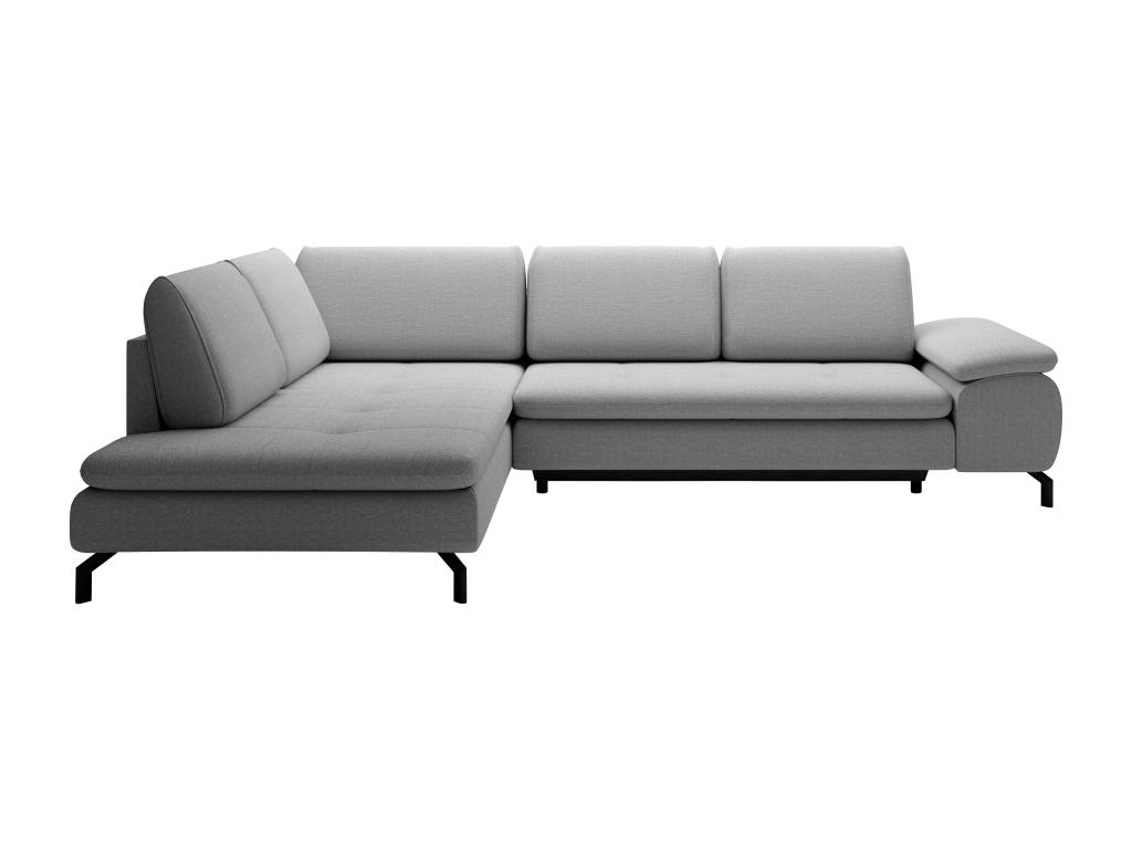 Sofá rinconera de tela texturizada gris ARCHIBALD