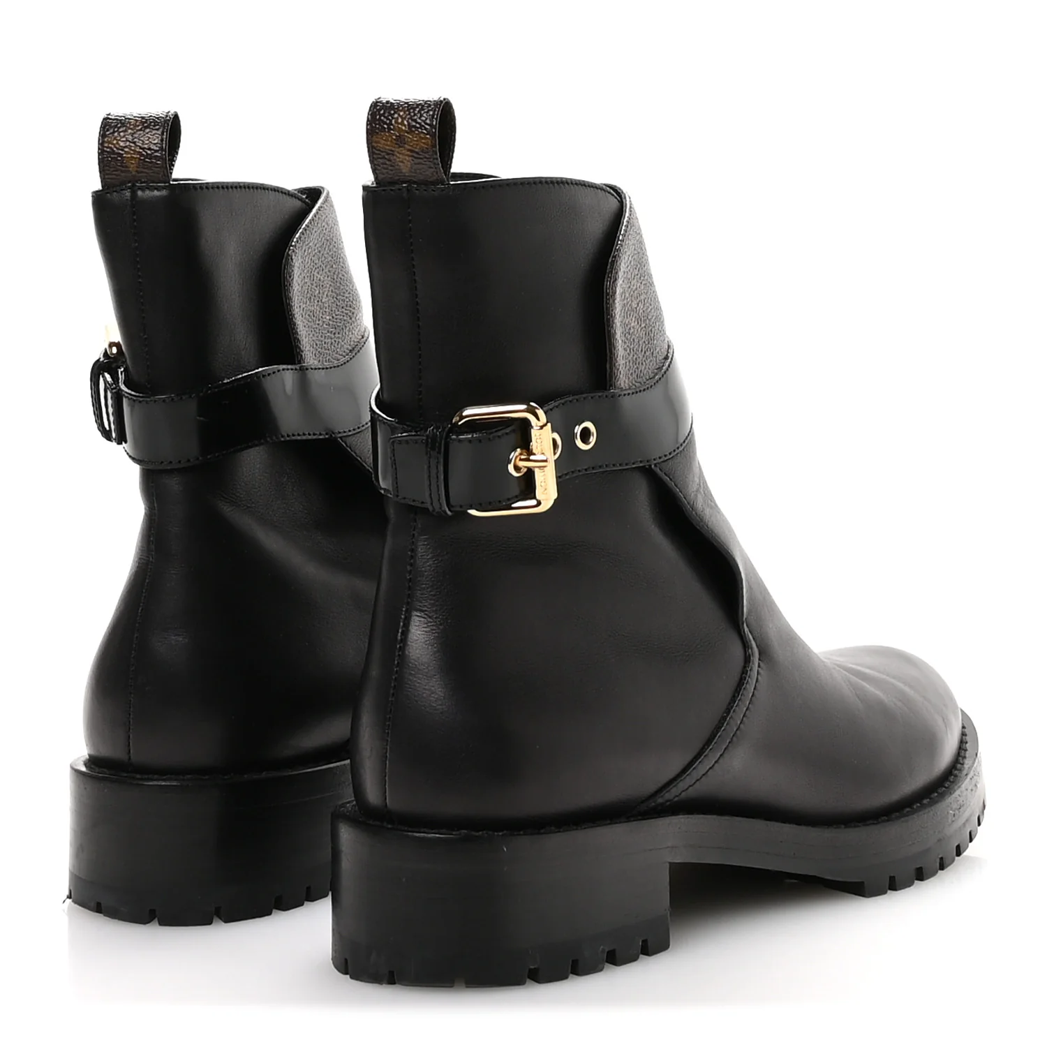 Calfskin Monogram Discovery Flat Ankle Boots 38 Black - Top Club