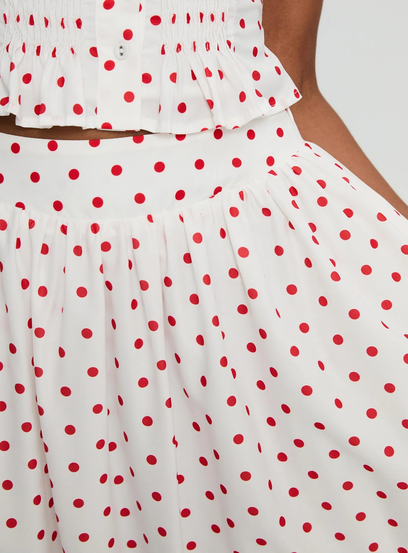 Valerio Maxi Skirt White / Red