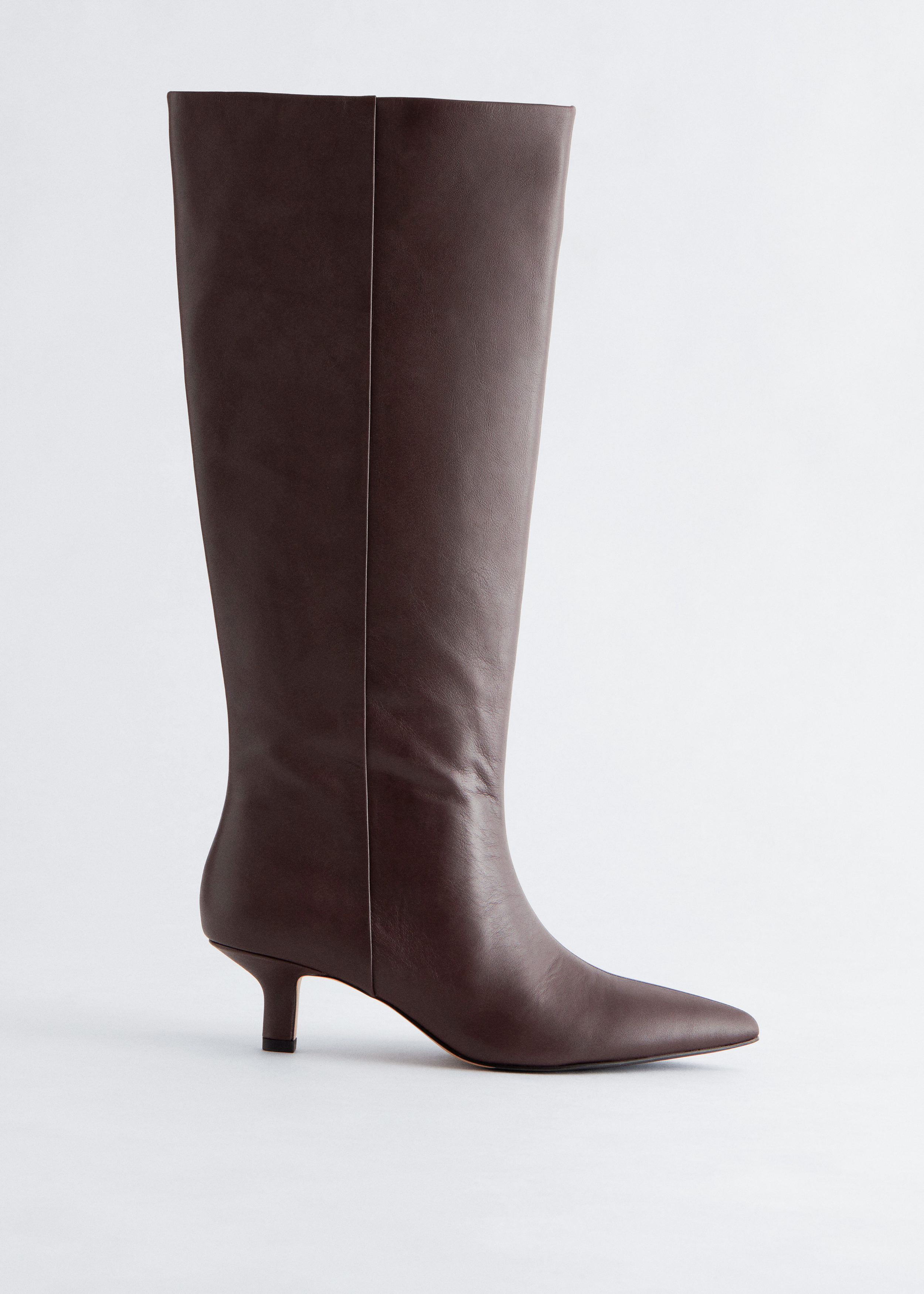 & Other Stories KITTEN HEEL LEATHER KNEE BOOTS