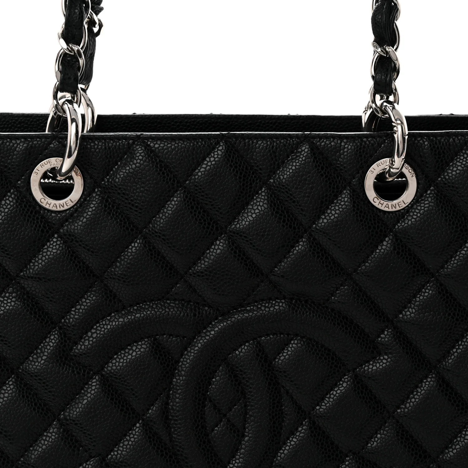 Caviar Quilted Grand Shopping Tote GST Black - Top Club
